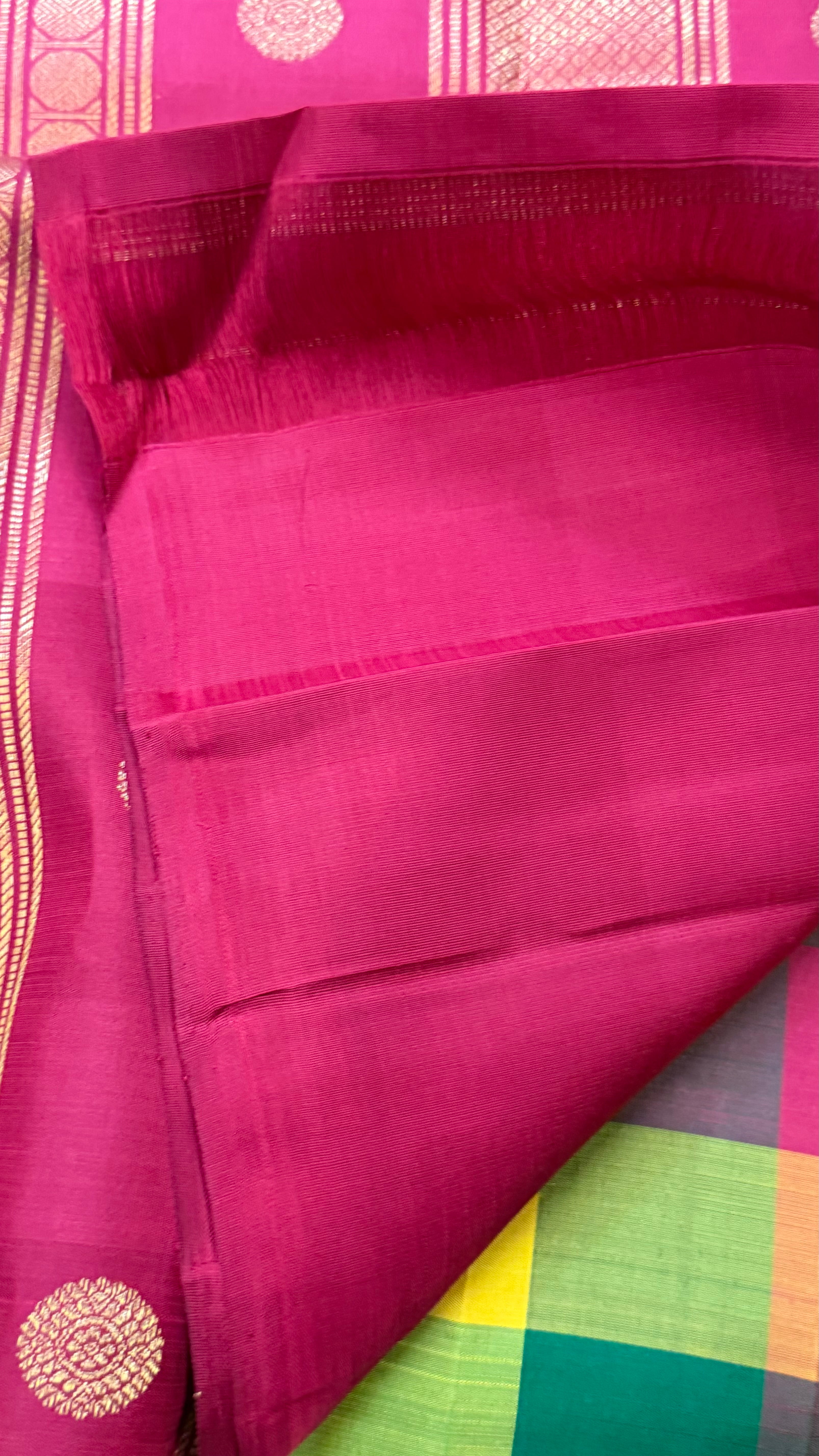 Paalum pazhamum checks Iruthalaipakshi butta/ kanjipuram silk