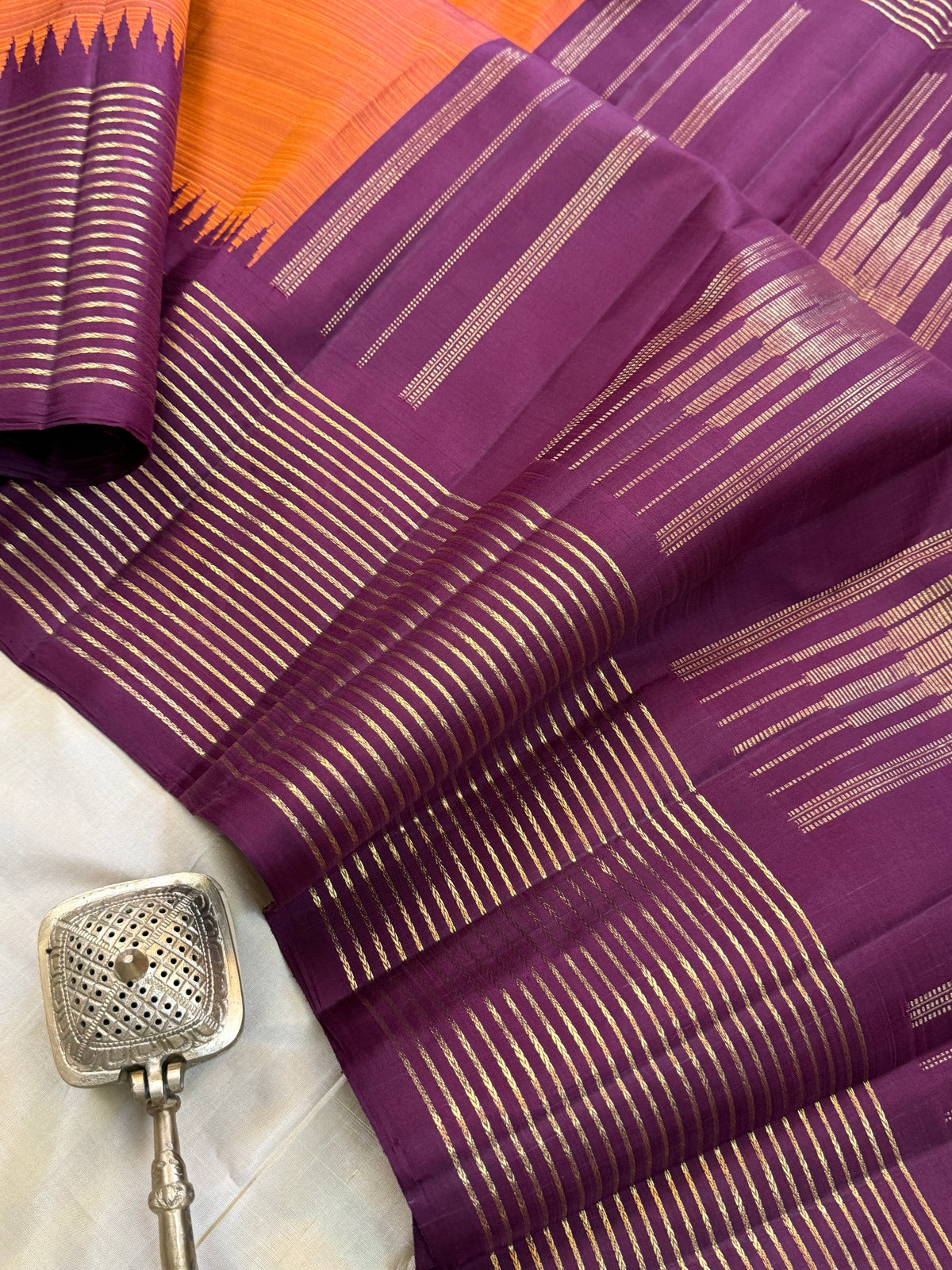 Vintage Korvai / kanjipuram silk sarees clsa 11598