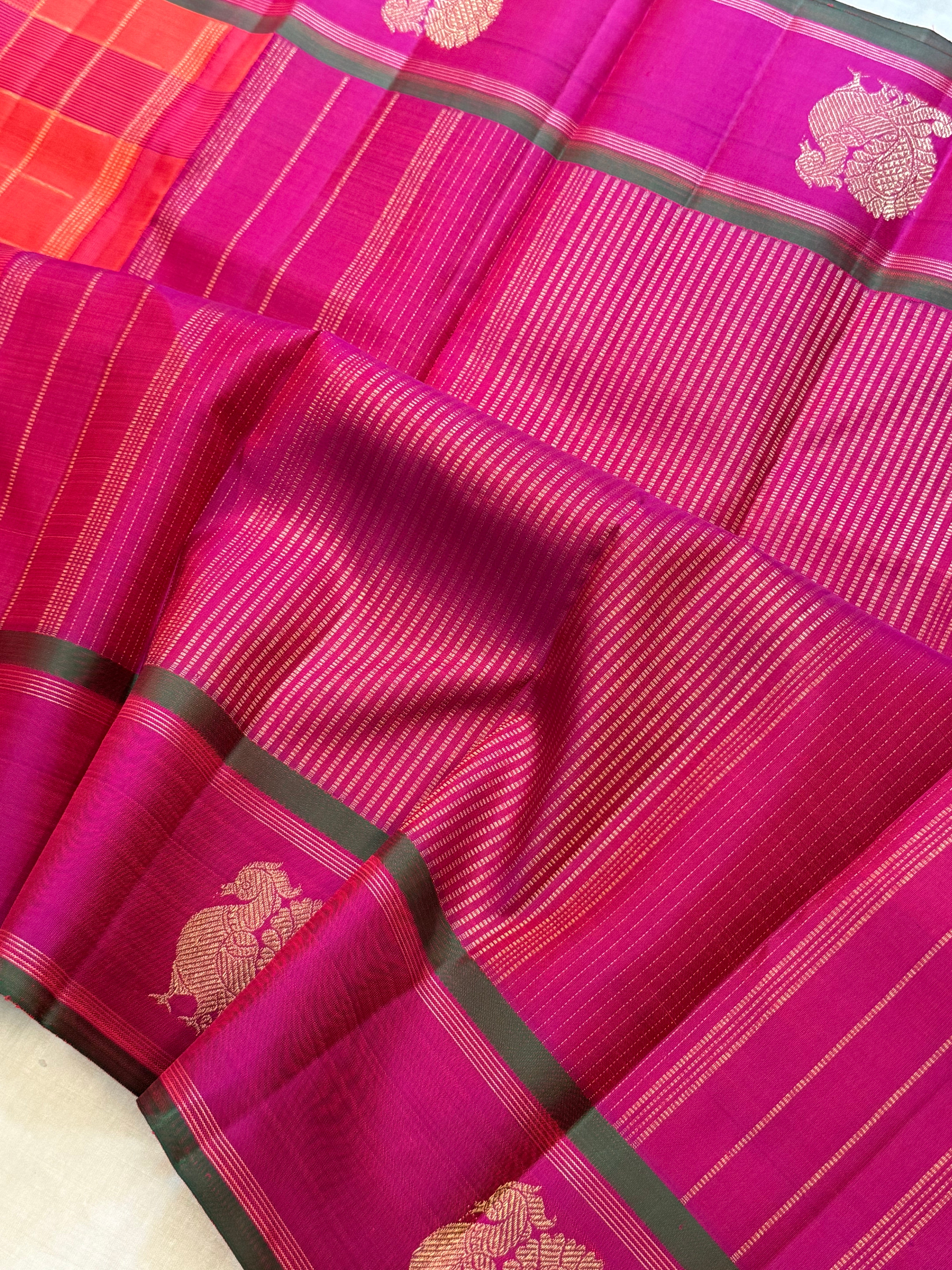 Sabai alangaram kattam with border butta / Kanjipuram Silk