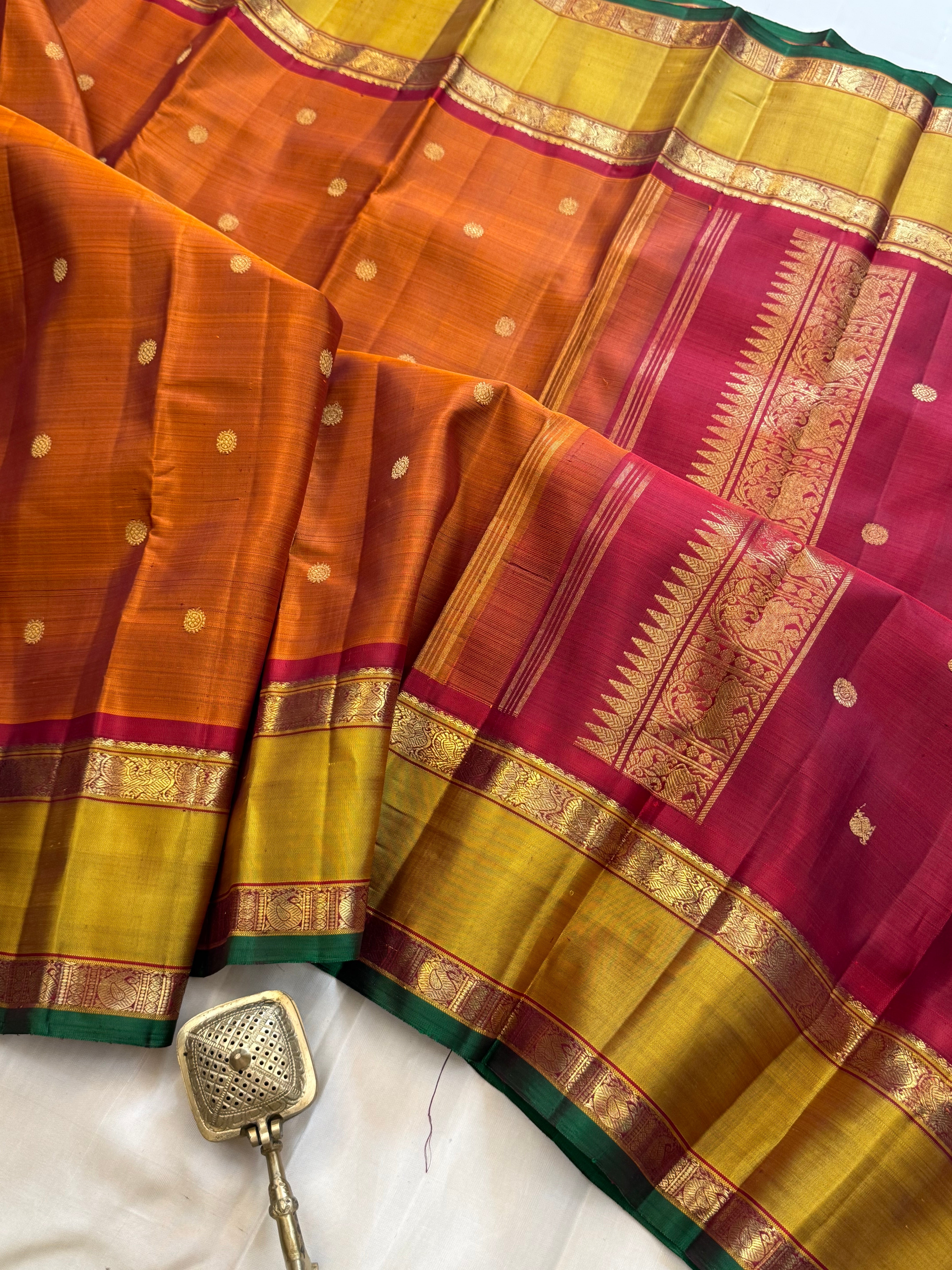 Rust retta per Pure Kanjipuram silk CLSA11285