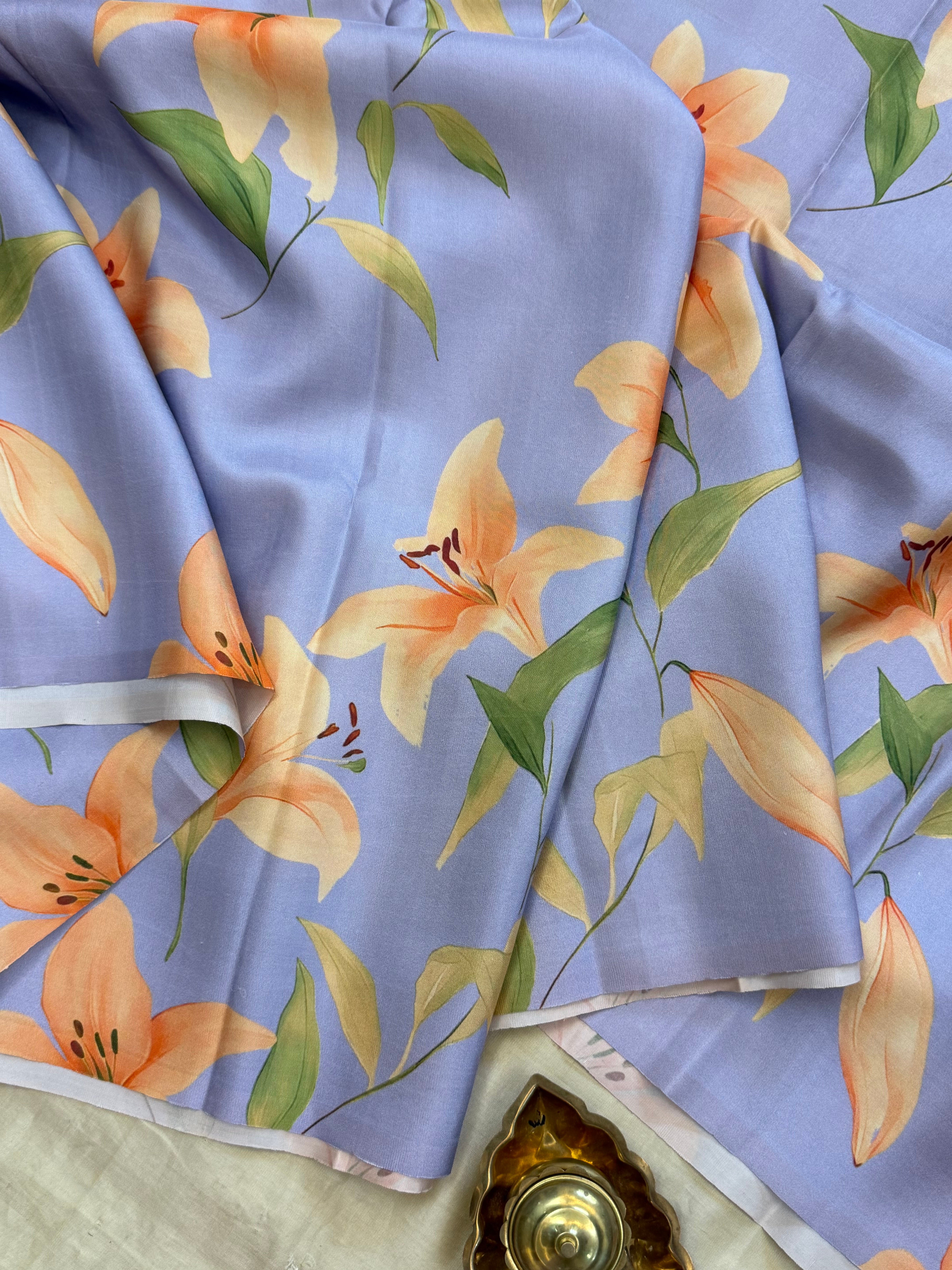 FLORAL DIGITAL PRINTED PURE ZARI / KANJIPURAM SILK SAREE CLSA 10816