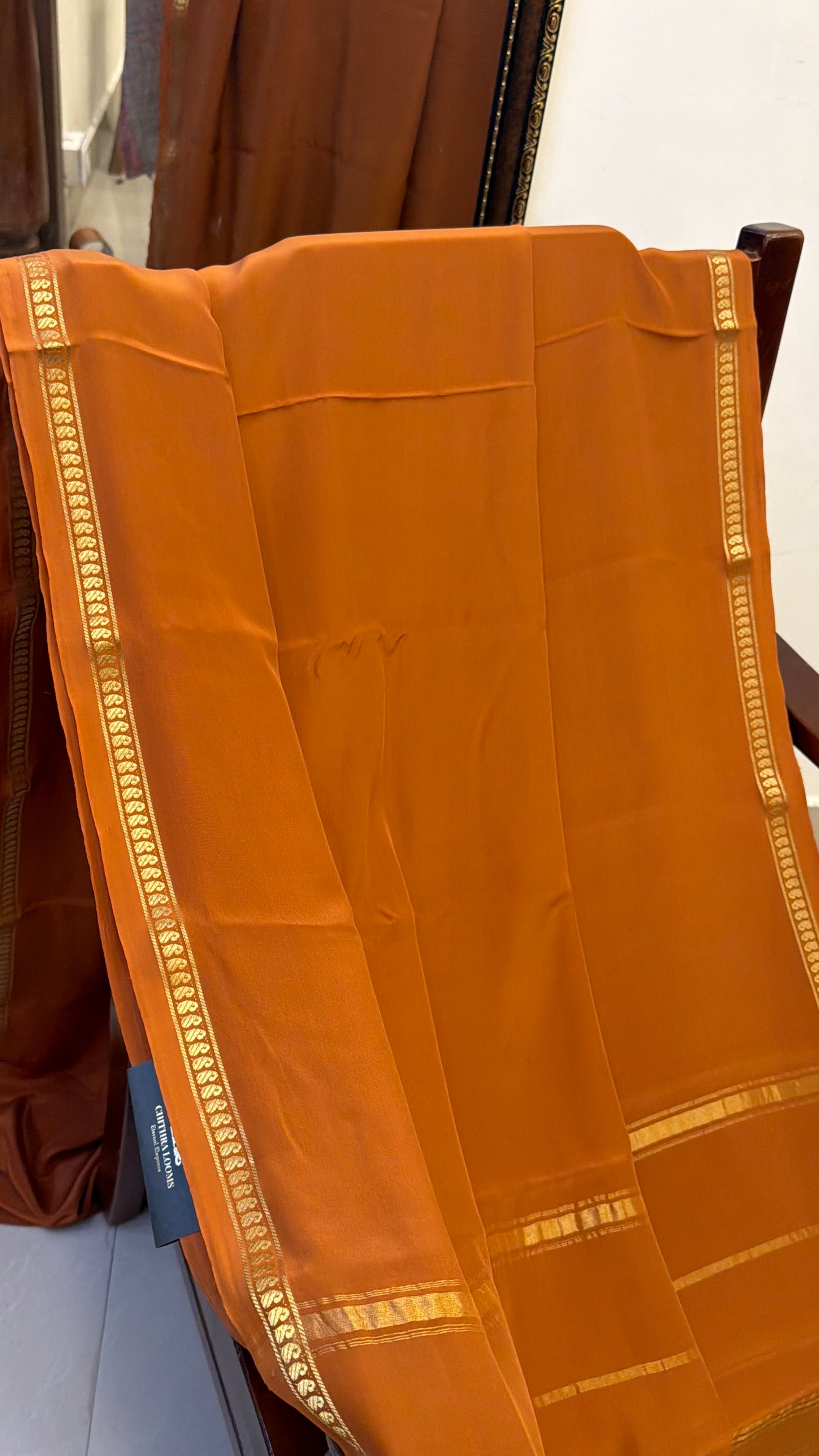 Simha color Pure crepe silk saree