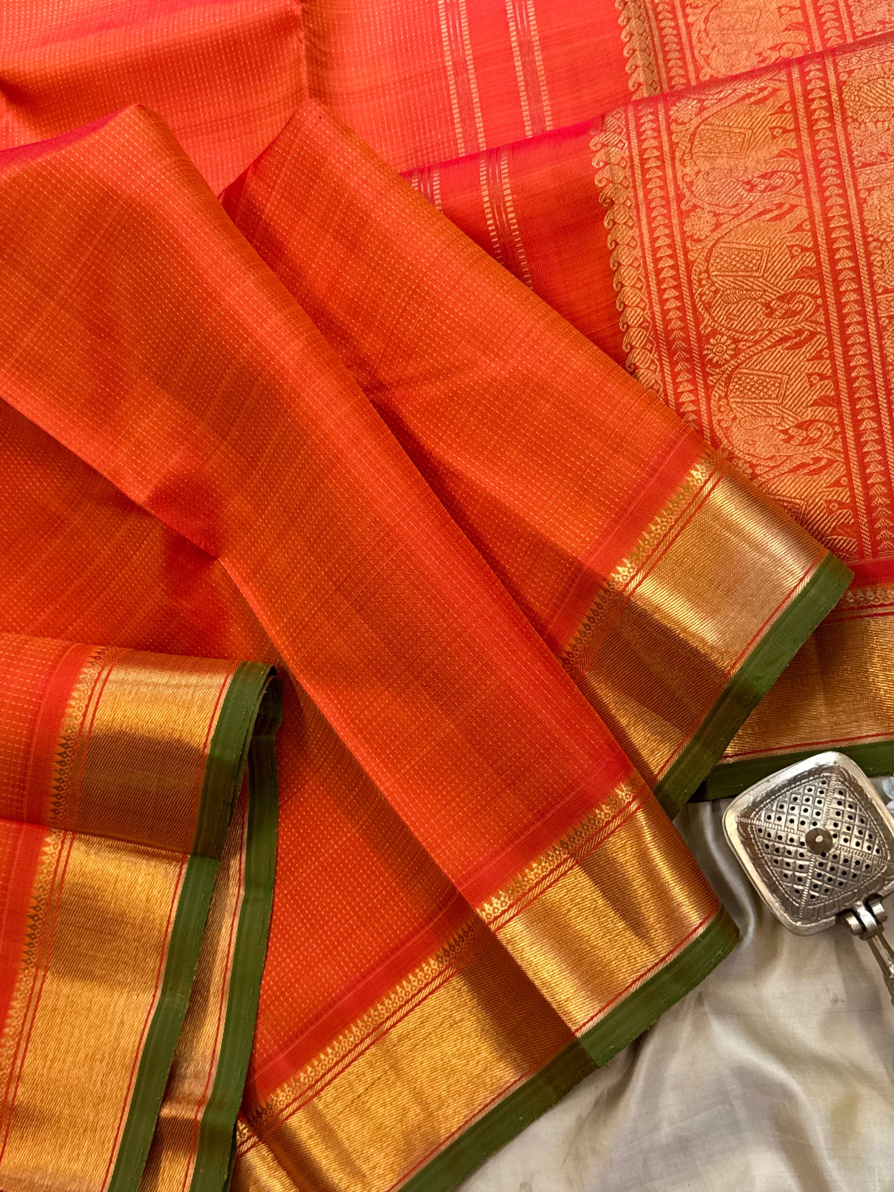 Orange zari oosivanam/ Kanjipuram silk CLSA7777