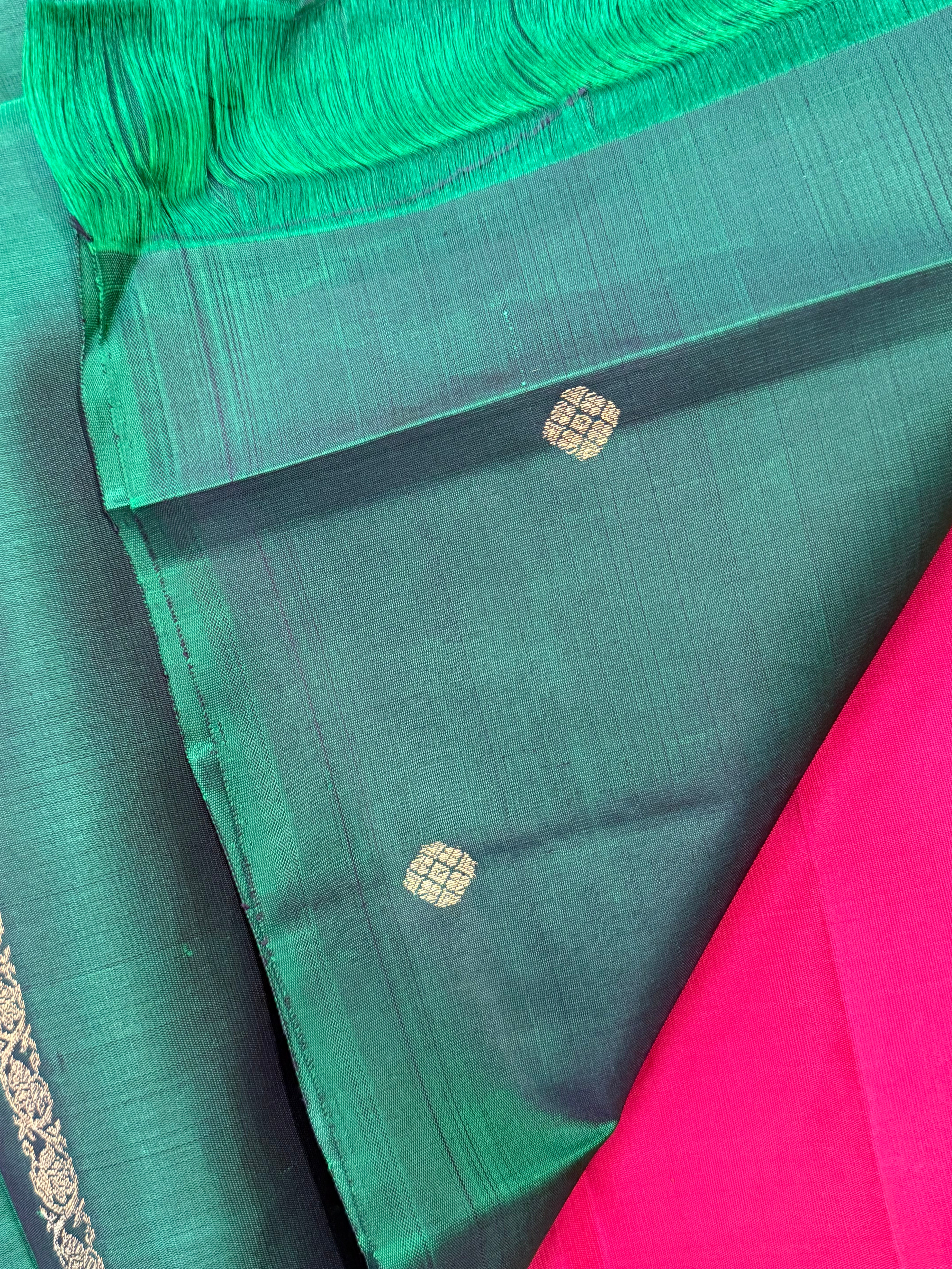 Green and pink concept saree / Kanjipuram silk