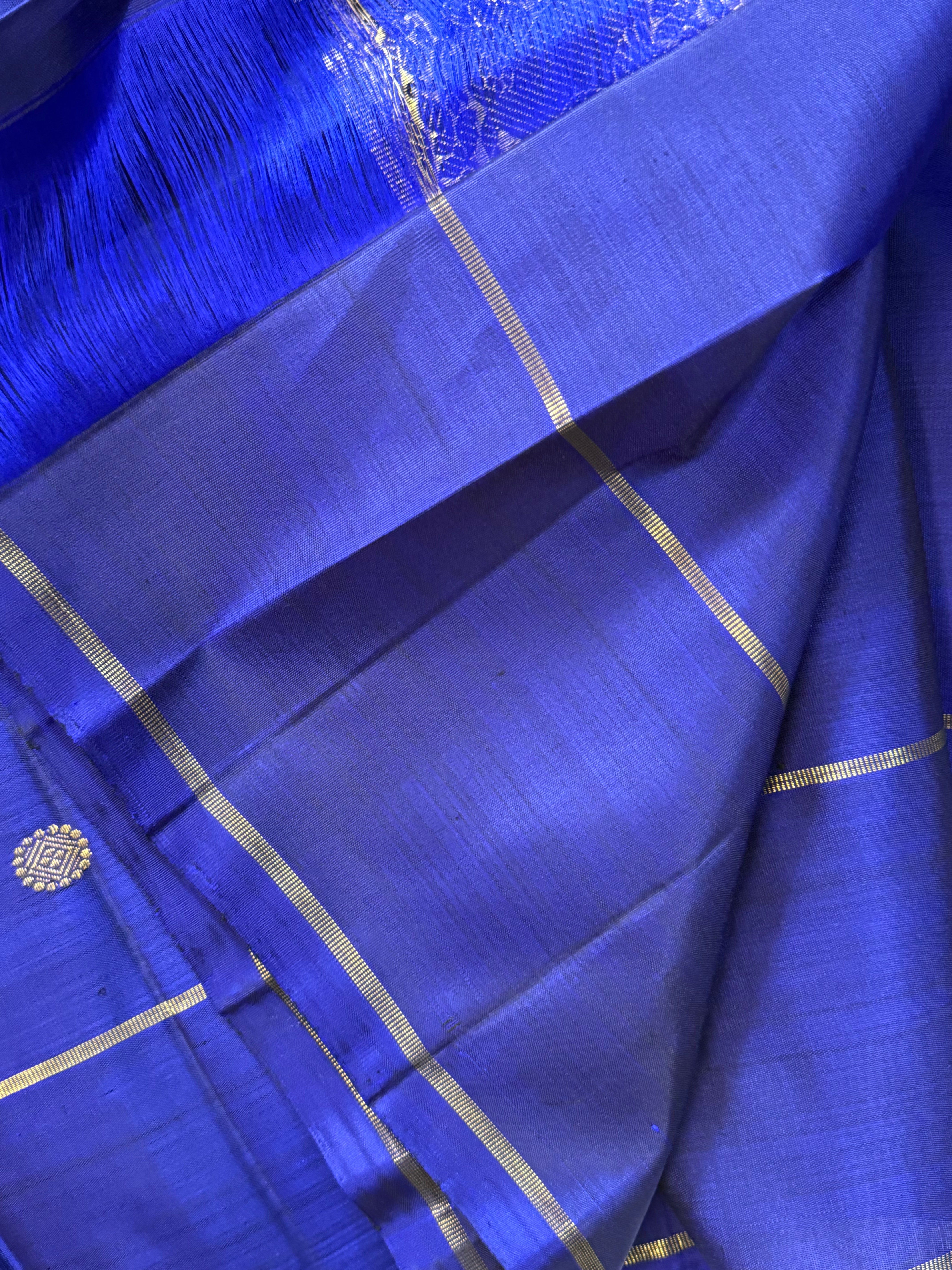 Ms blue kamalam butta/ Kanjipuram silk