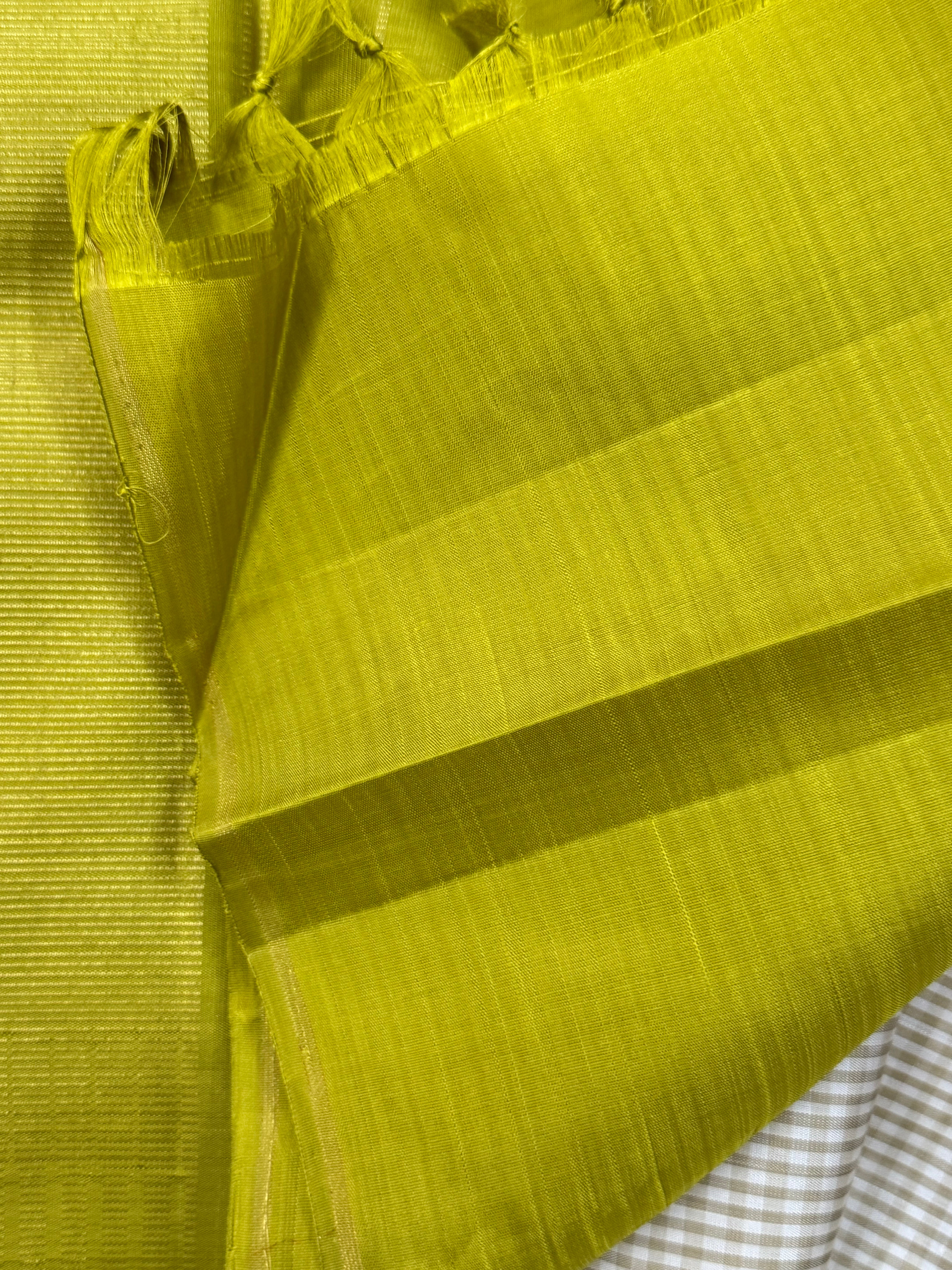 Offwhite and beige kattam borderless/ Kanjipuram silk