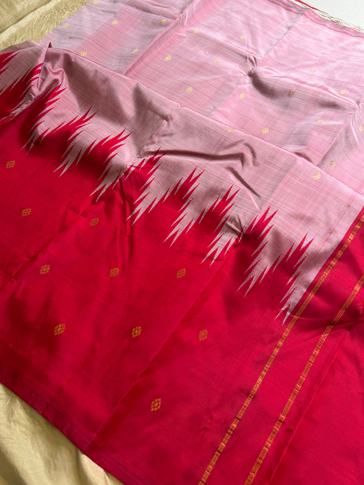 Thribhuvanam Korvai saree pink