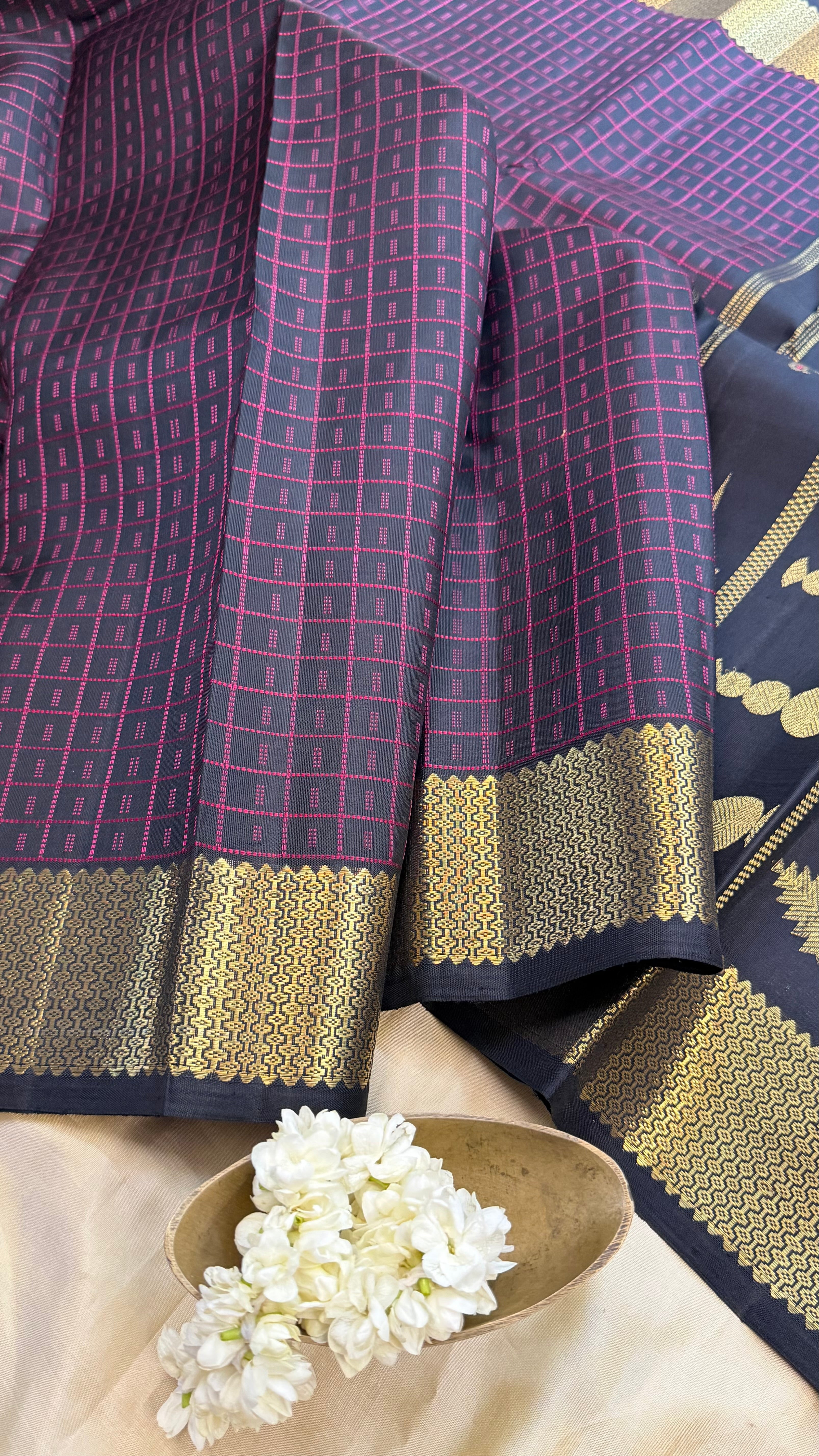 Black Pooja Kattam/ Kanjipuram silk sarees