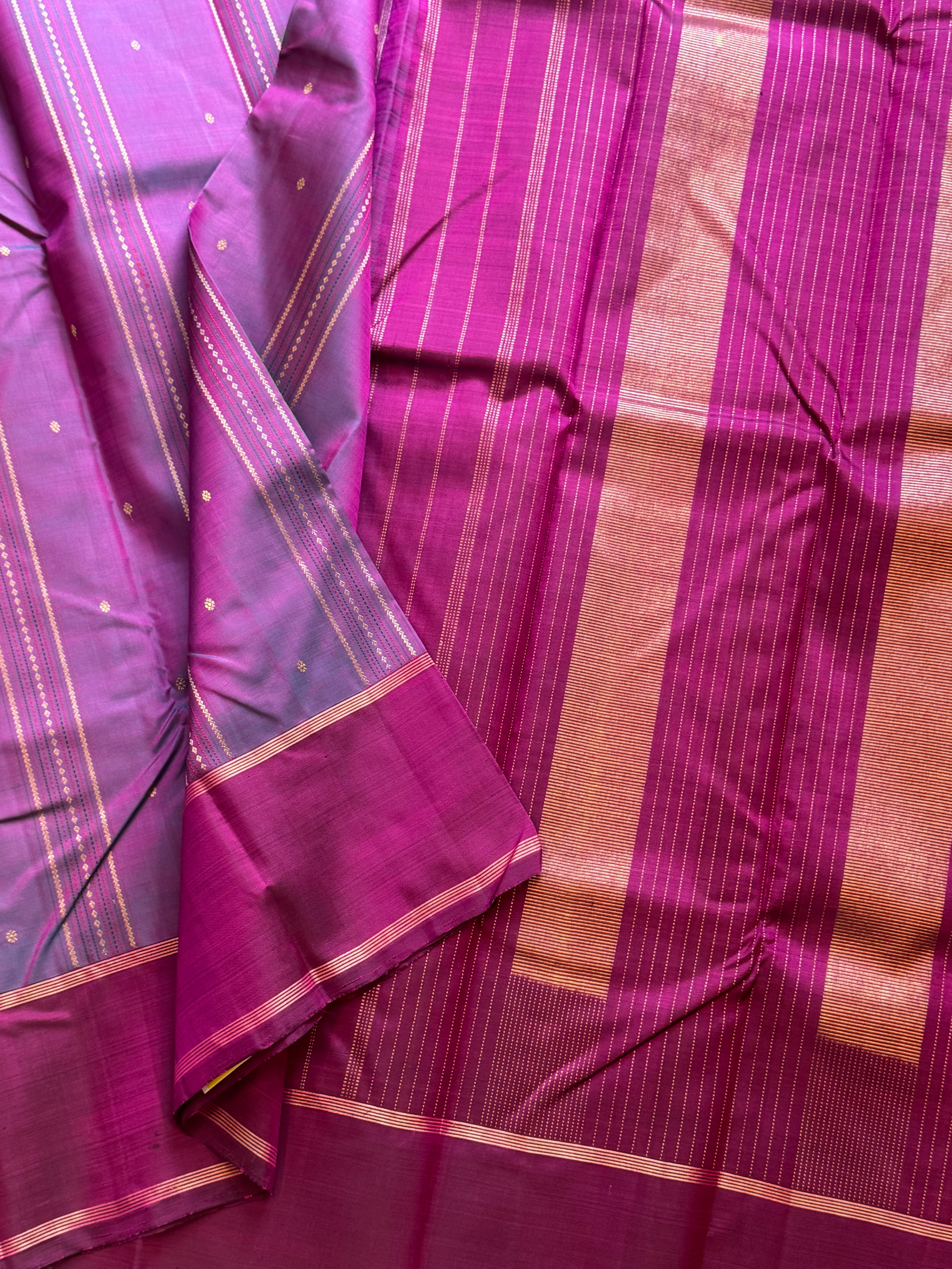 Shot purple veldhari - clearance sale / kanjipuram silk
