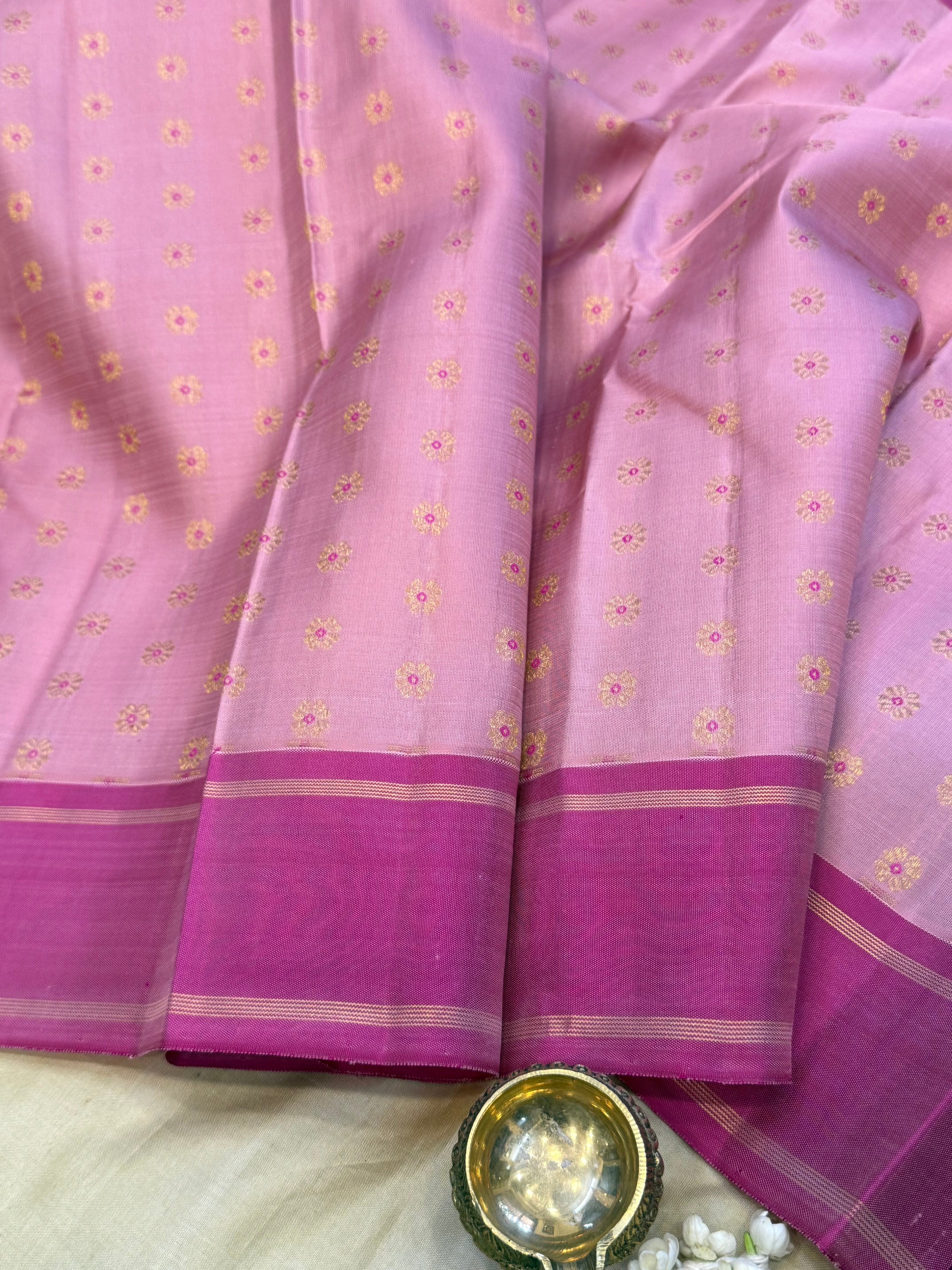 Pink meenakari butta/ Kanjipuram Silk