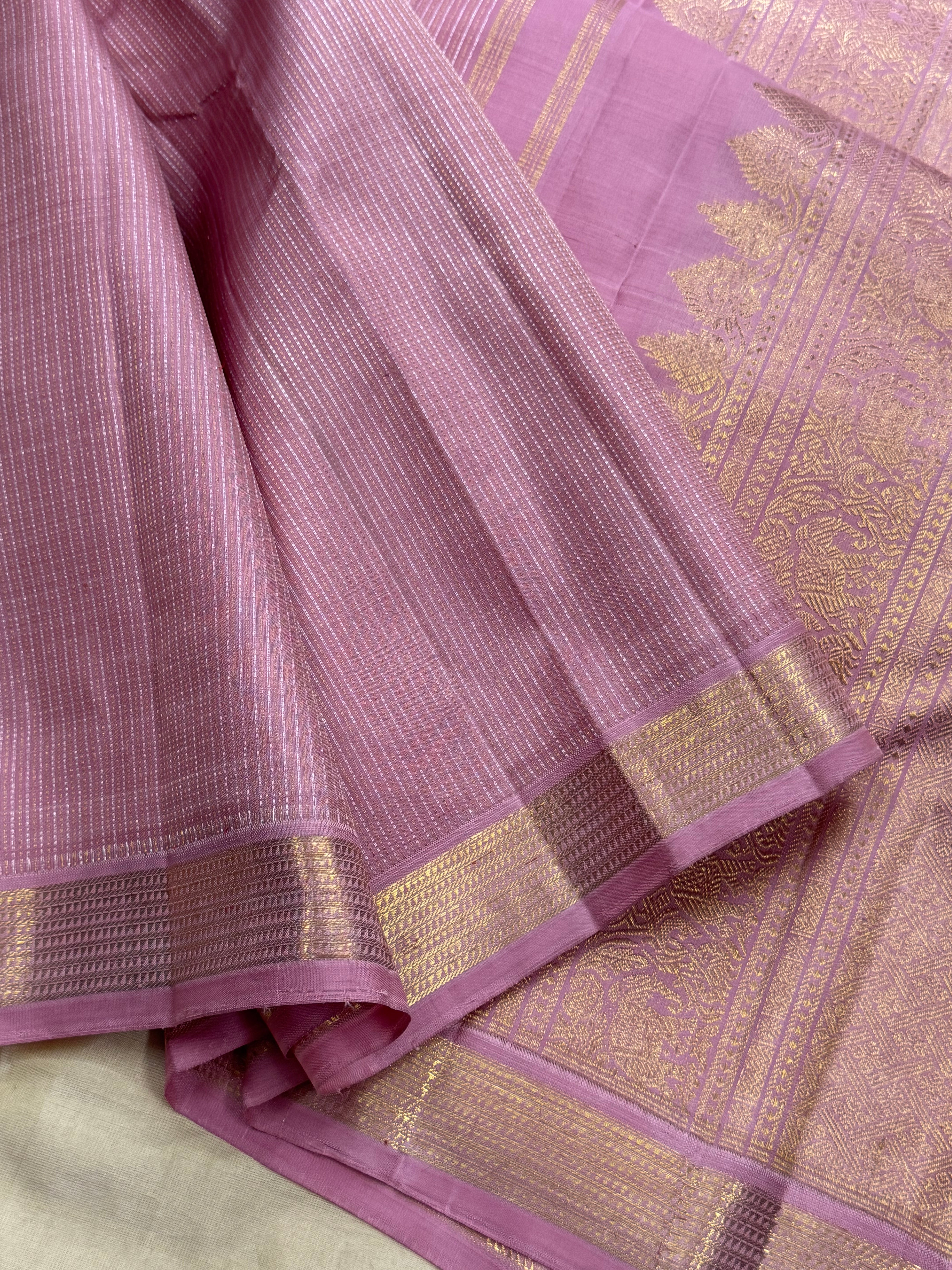 Baby pink retta Muthu OOSIVANAM / kanjipuram silk