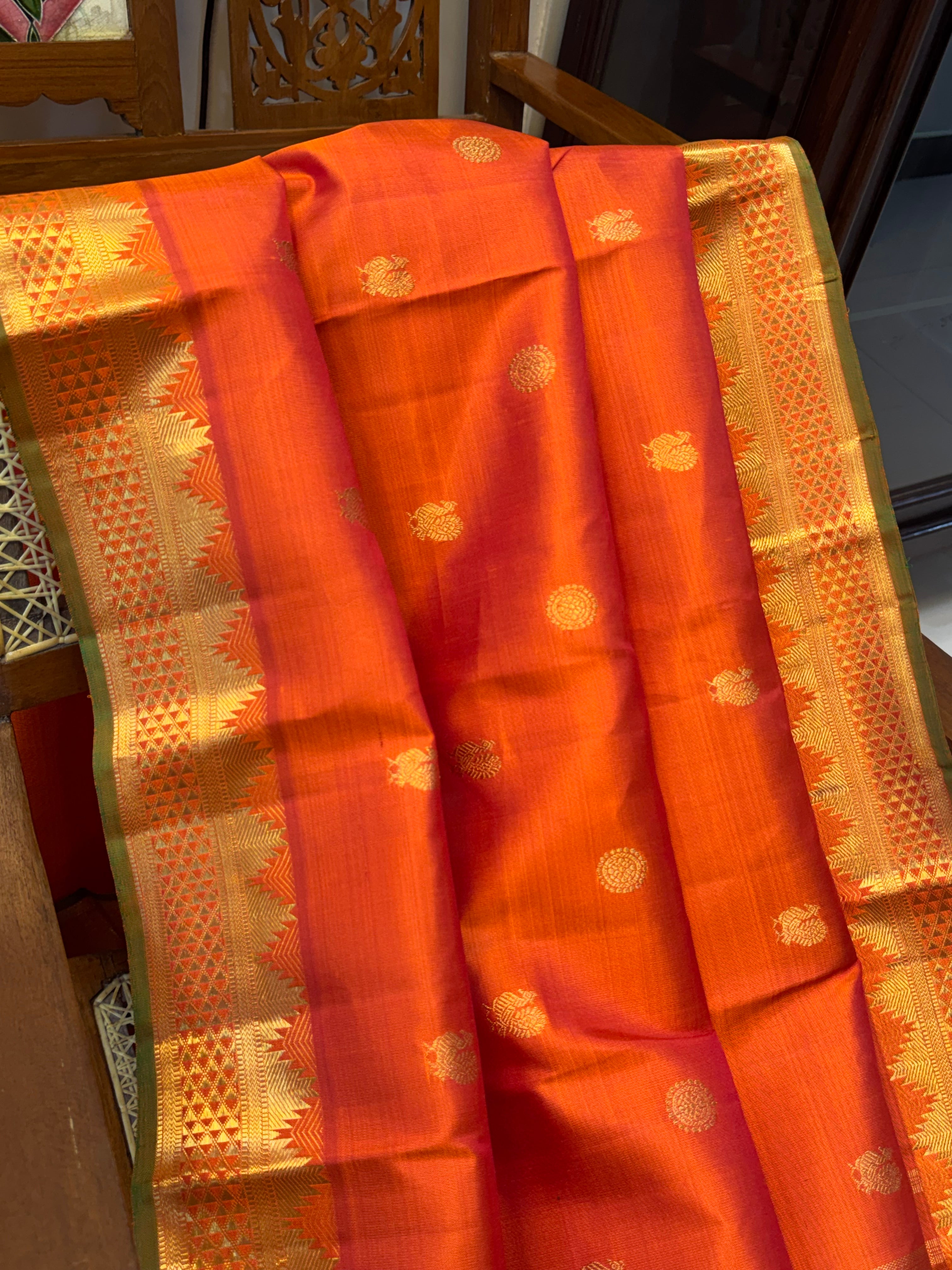 Rust arai madam border / kanjipuram silk