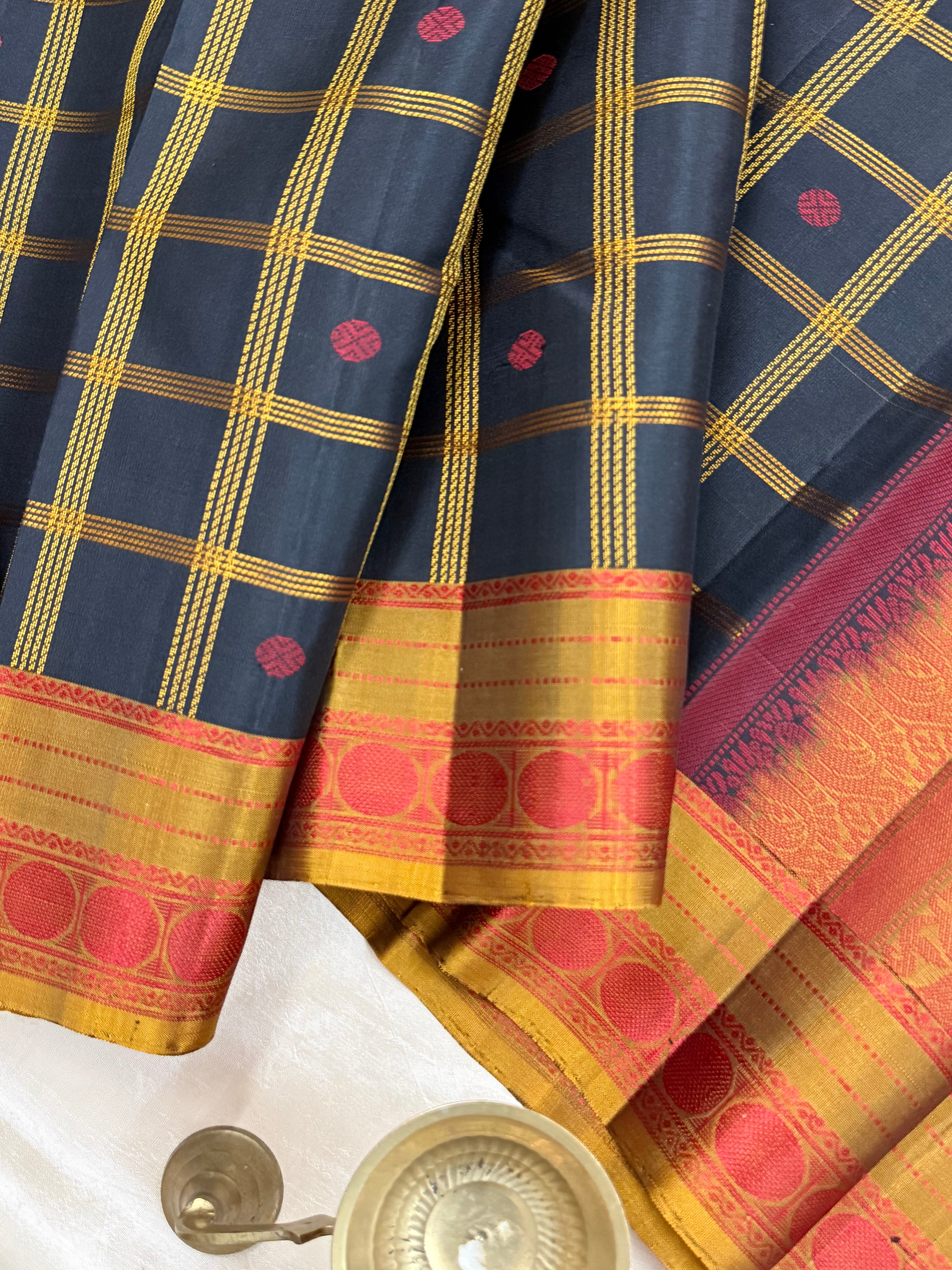Black and mustard kattam / Varnangal Soft Silk