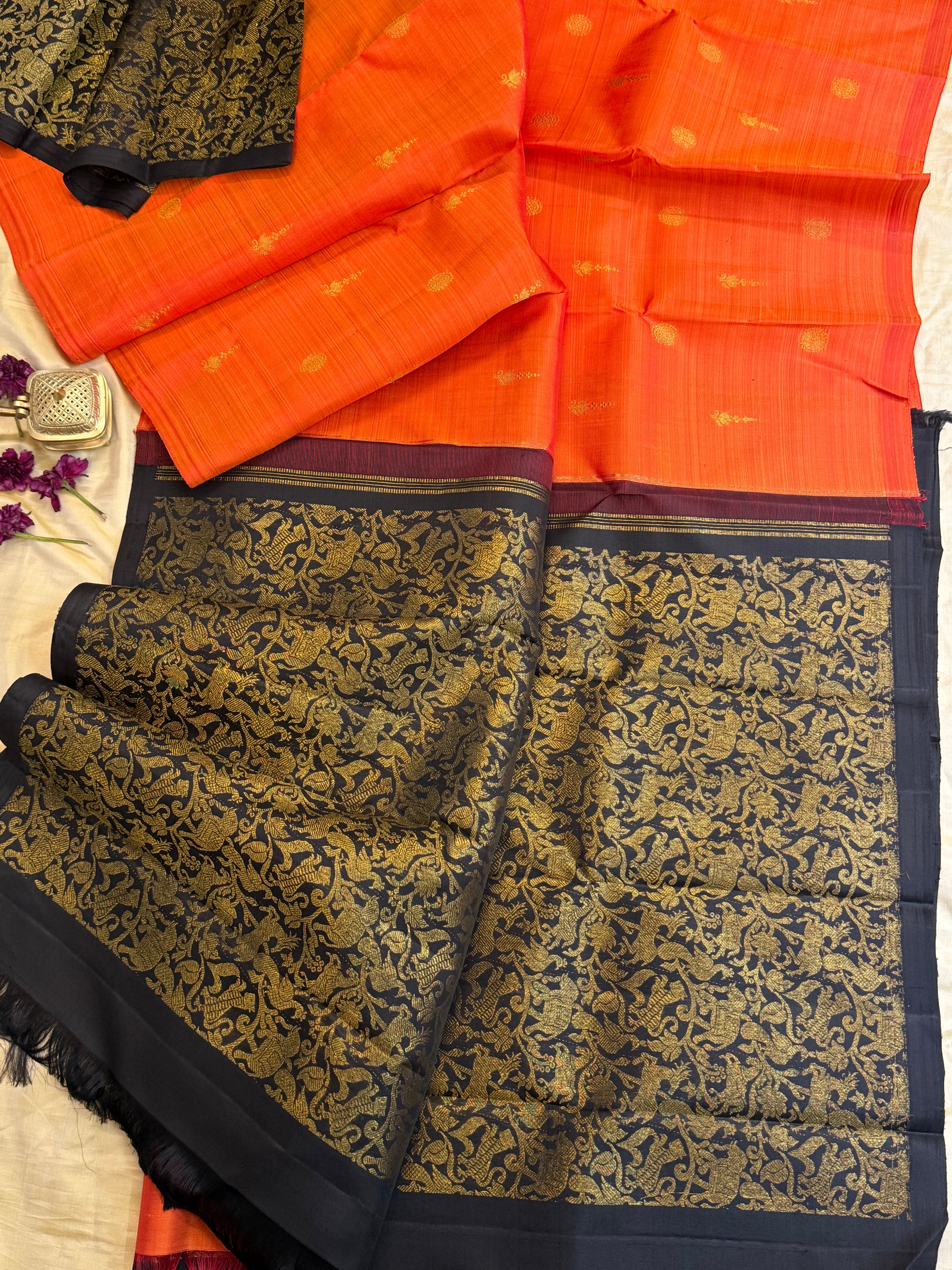 Concept saree Ornage / Kanjipuram silk