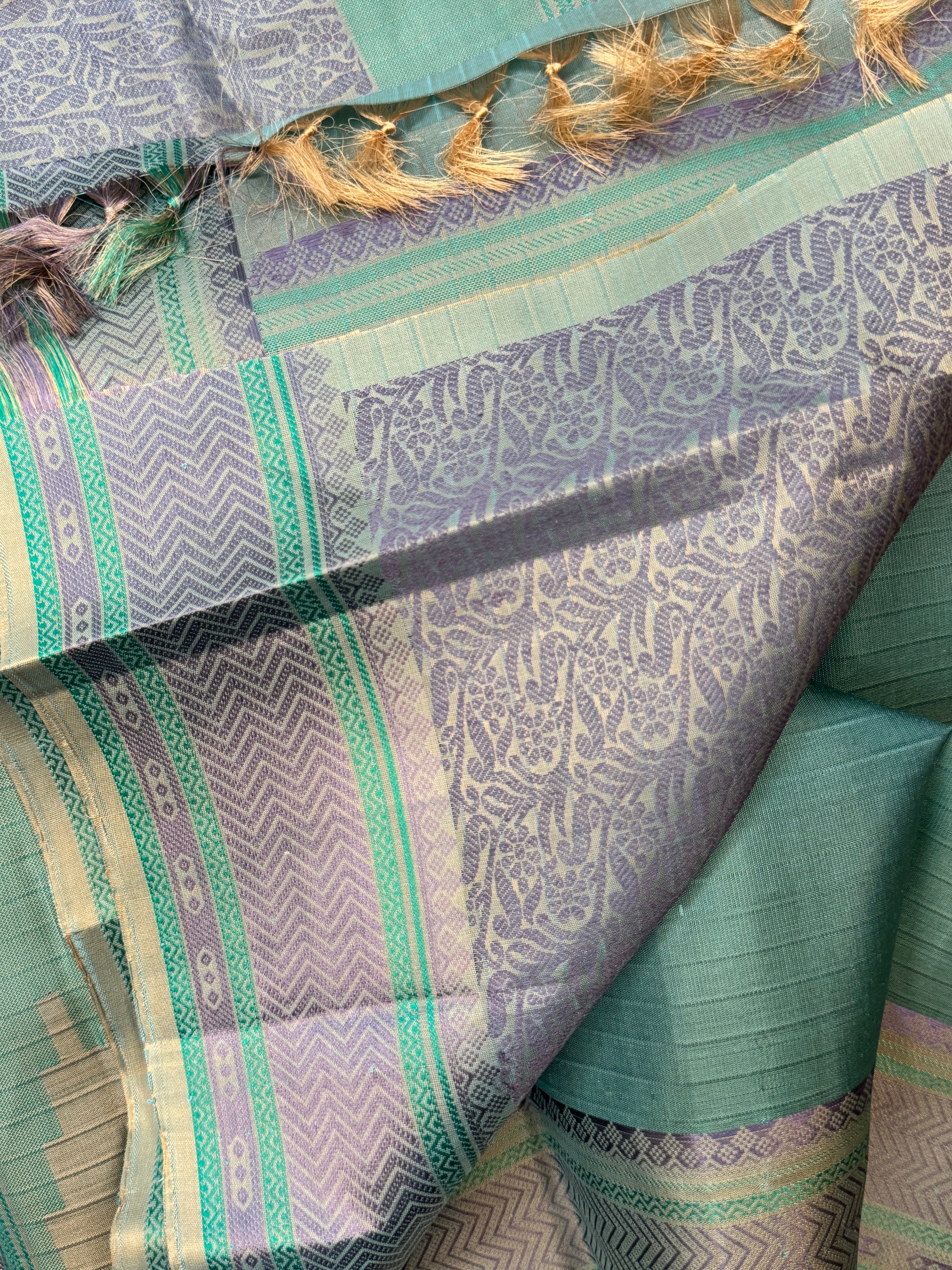 Turquoise blue kattam / Varnangal soft silk