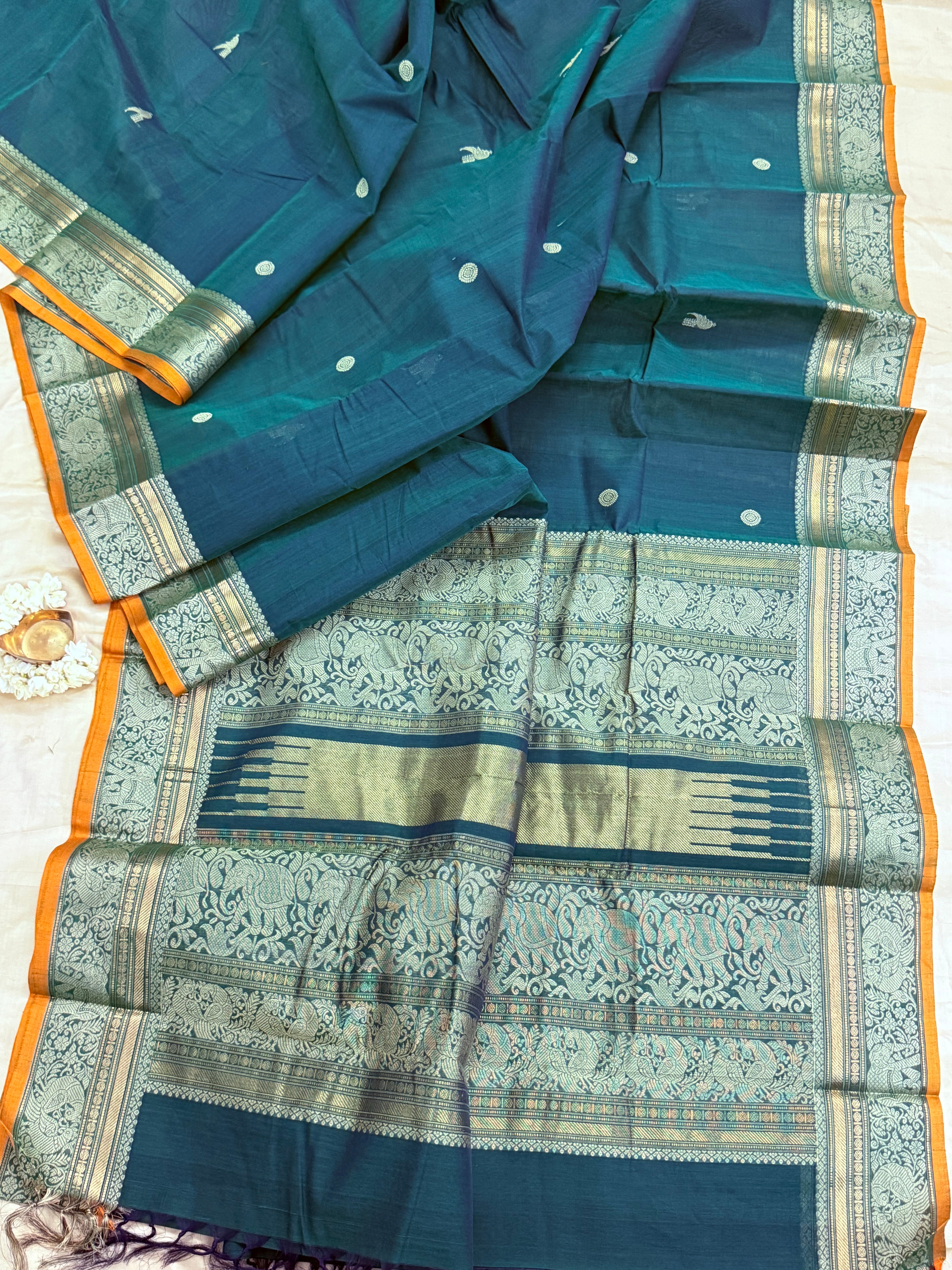 Peacock green / Kanchi Cotton