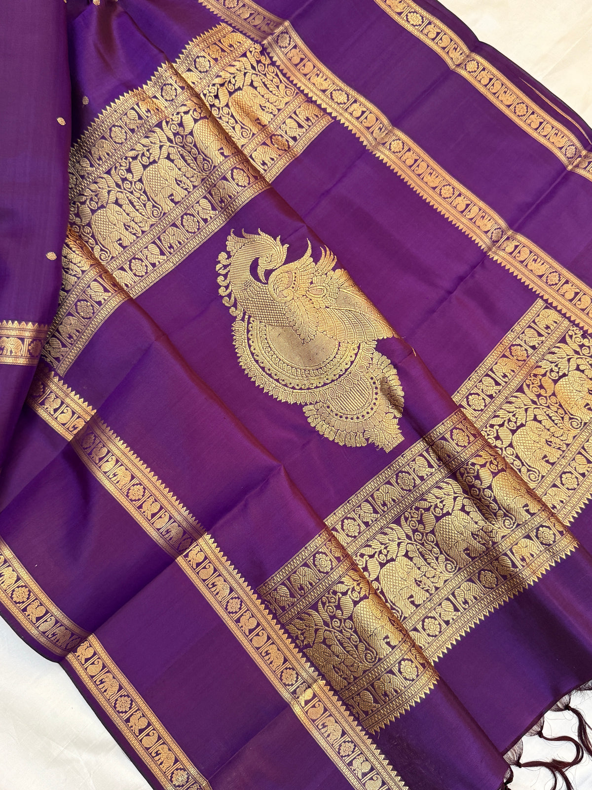 Festivel edit _Special edition _ purple with Rettapet /silk saree clsa 12399
