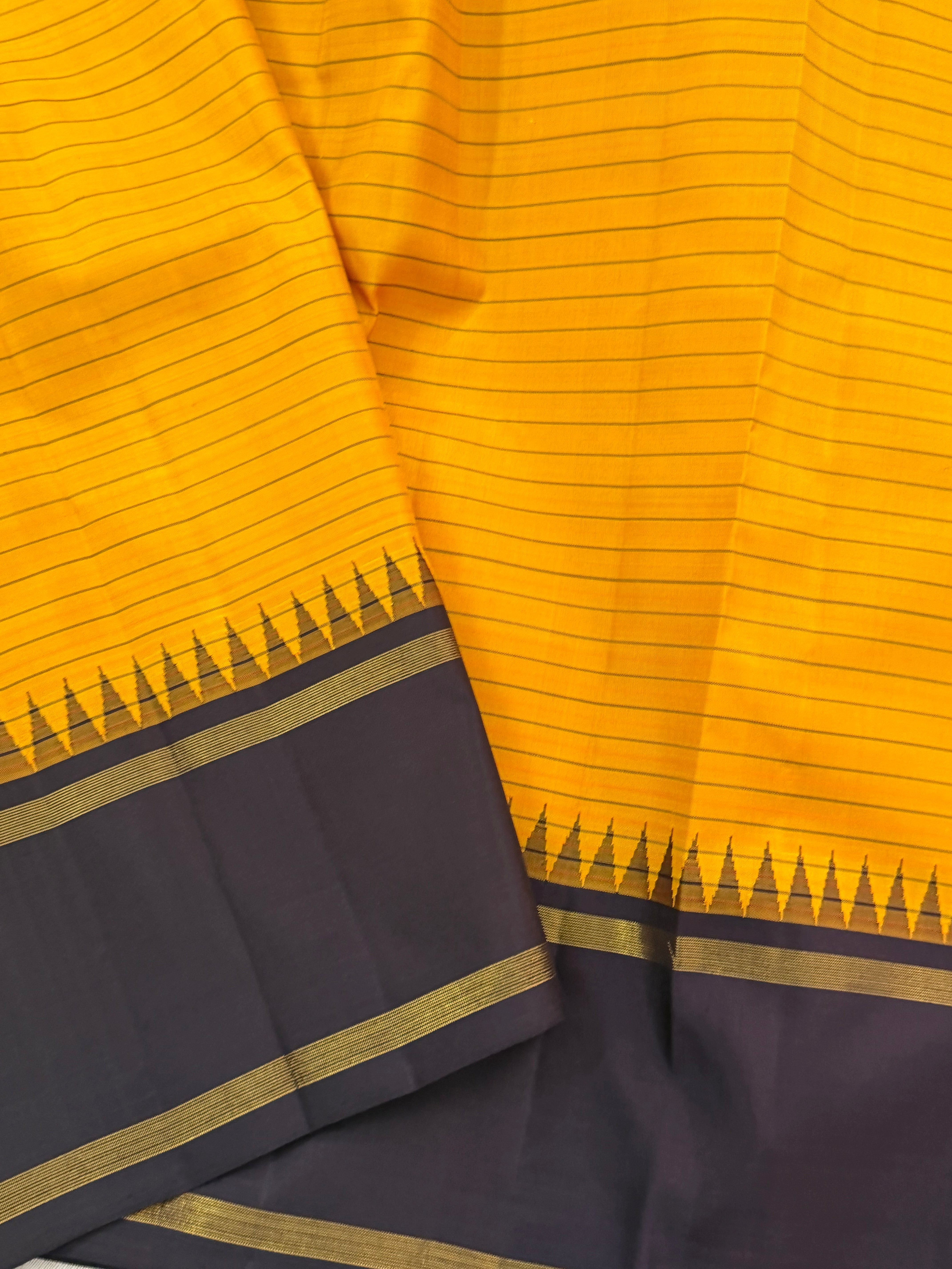 Mustard yellow korvai / Arani silk