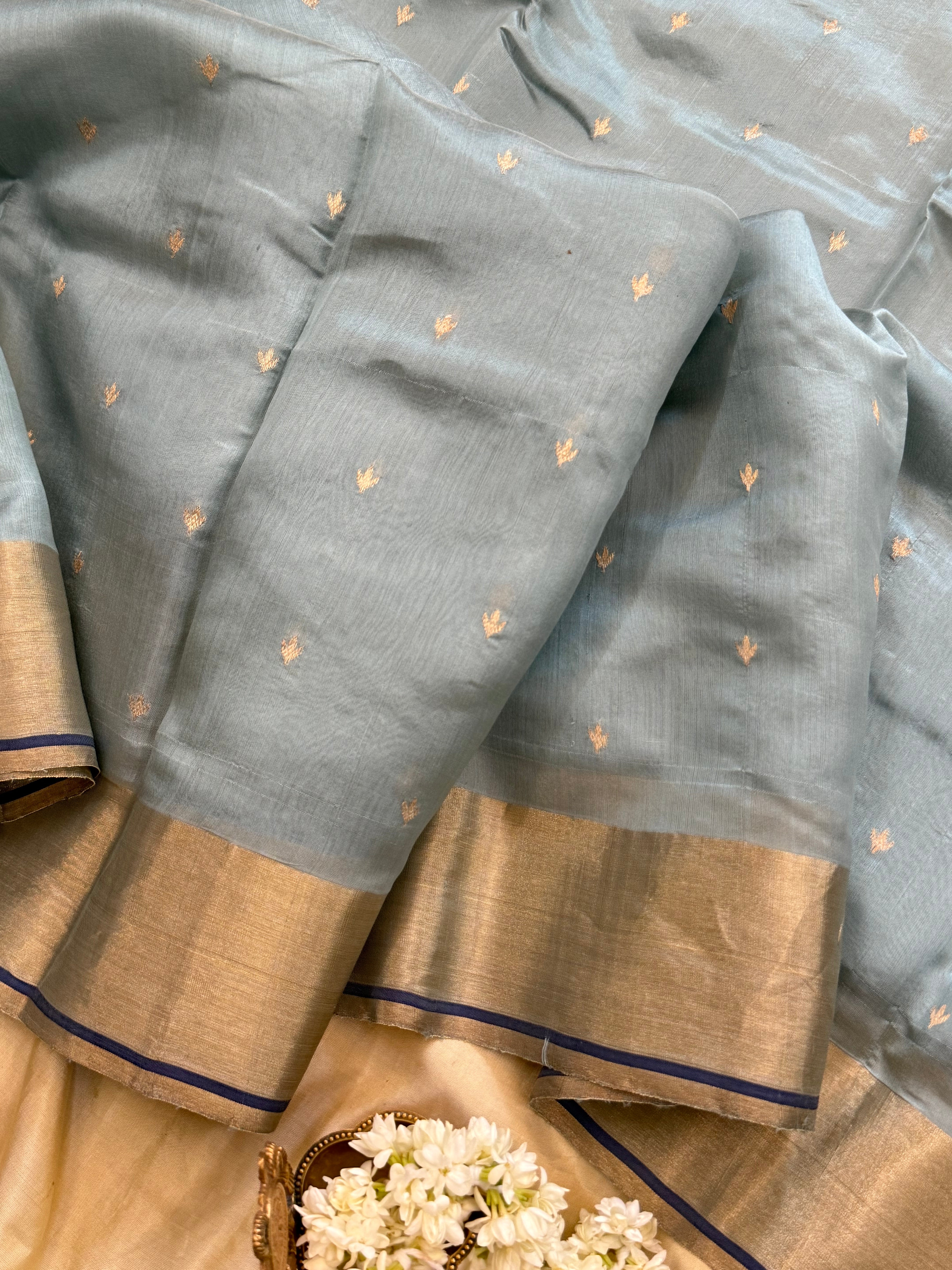 Powder blue small butta / Chanderi silk CLSA10876