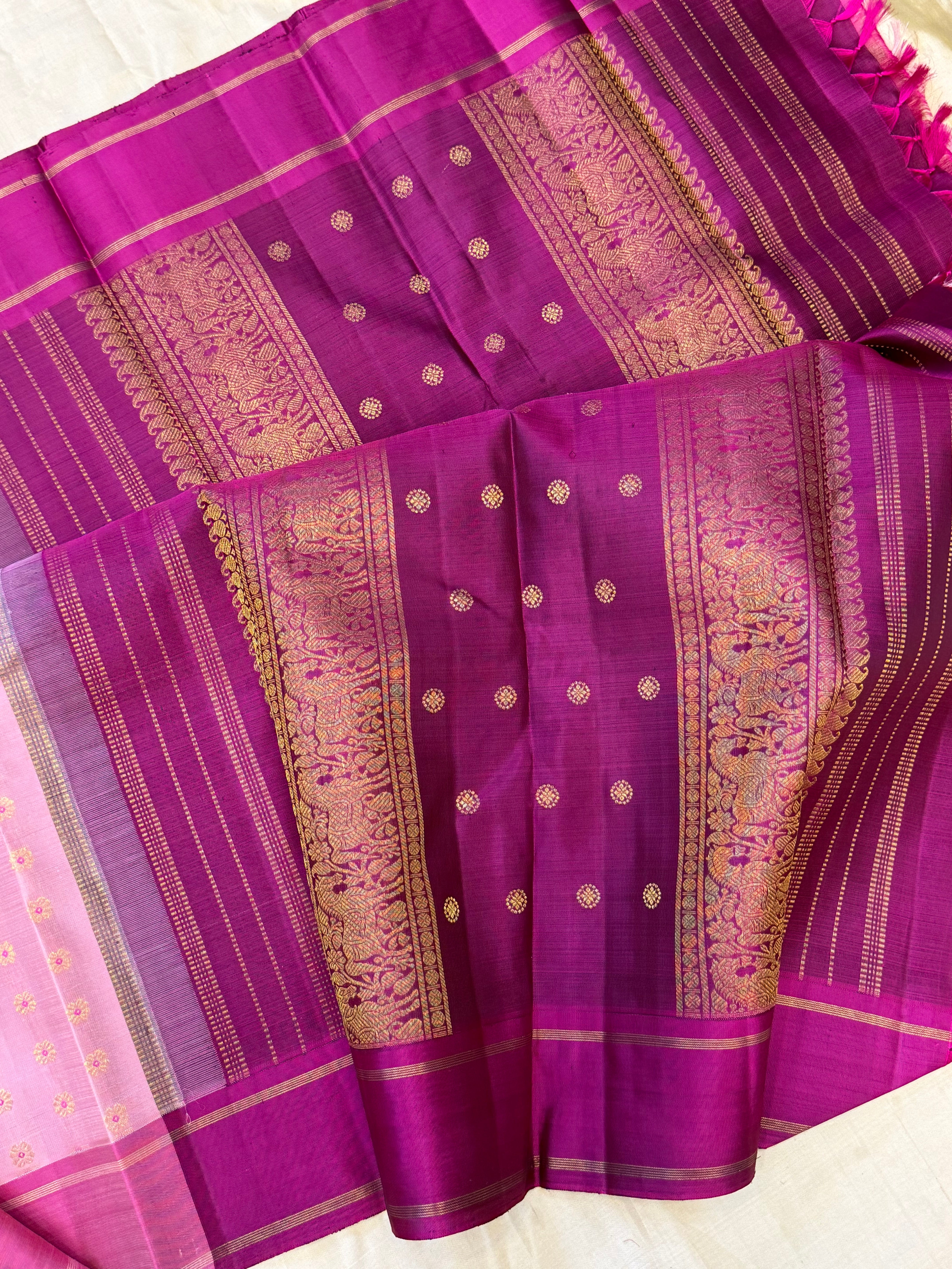 Pink meenakari butta/ Kanjipuram Silk