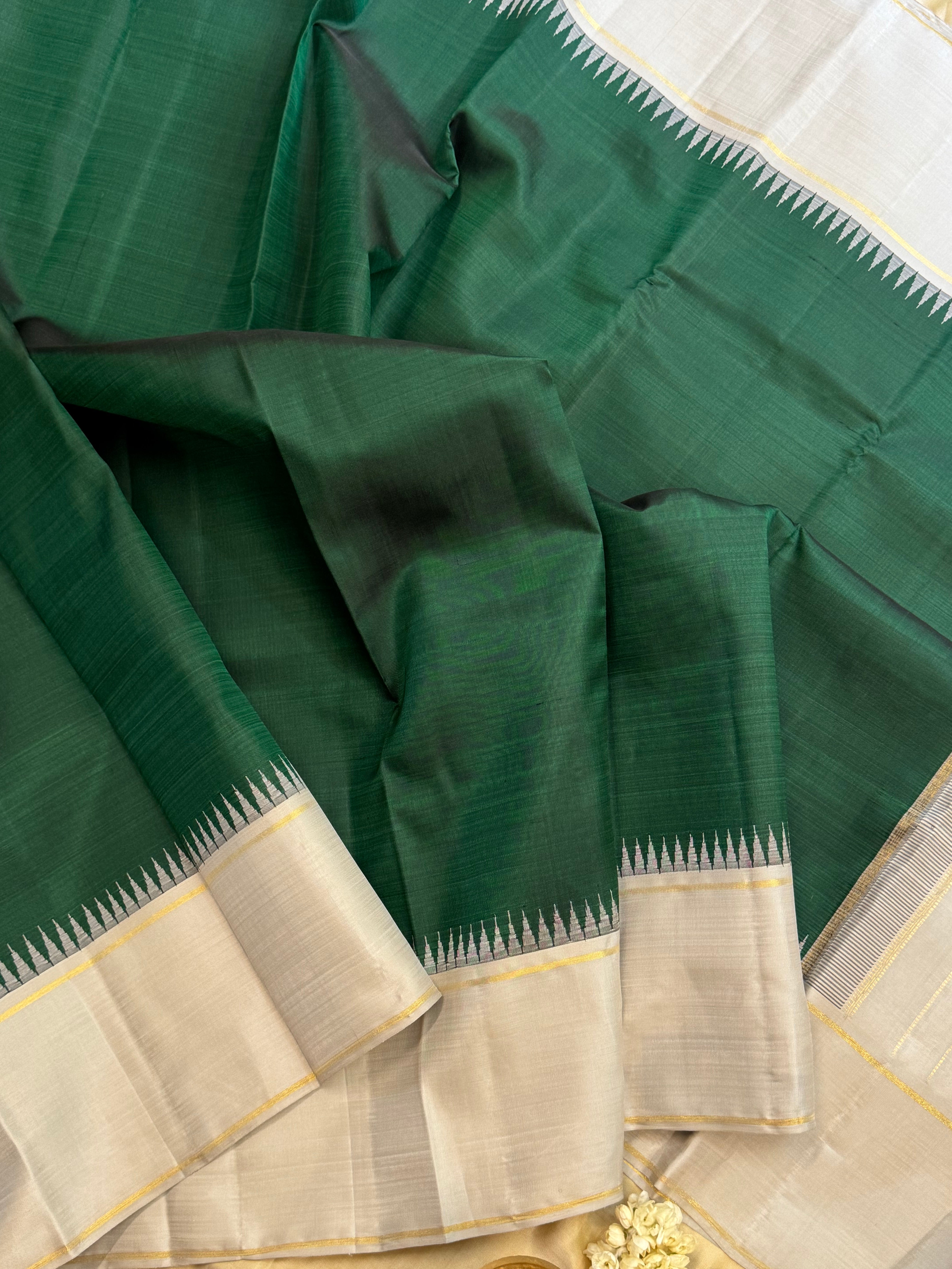 Green and silver grey / Arani silk