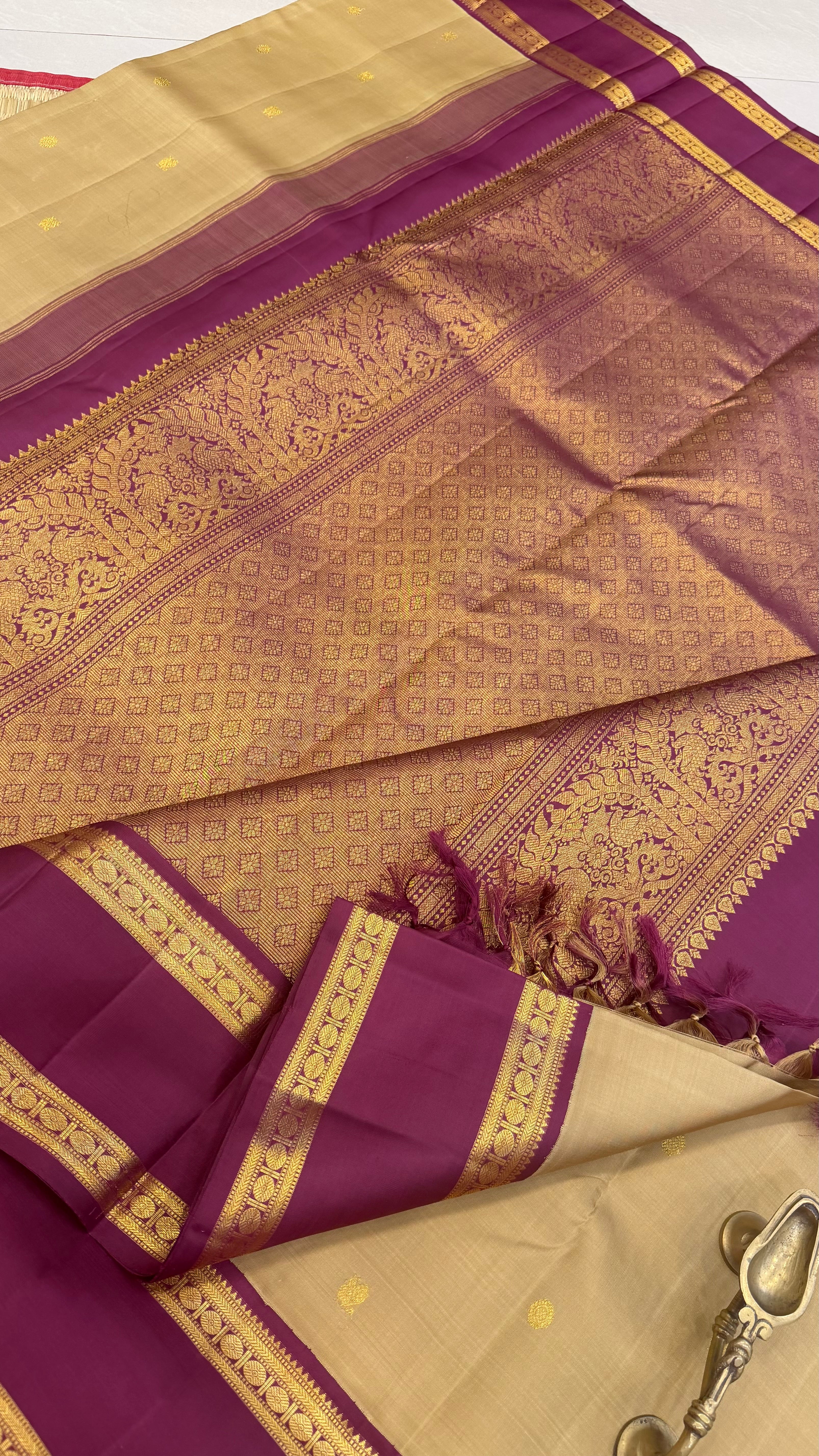 10 yards korvai Kanjipuram silk