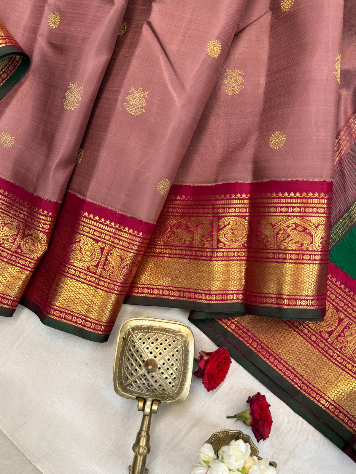 double Palla Korvai/ Kanjipuram Silk Saree CLSA 8885