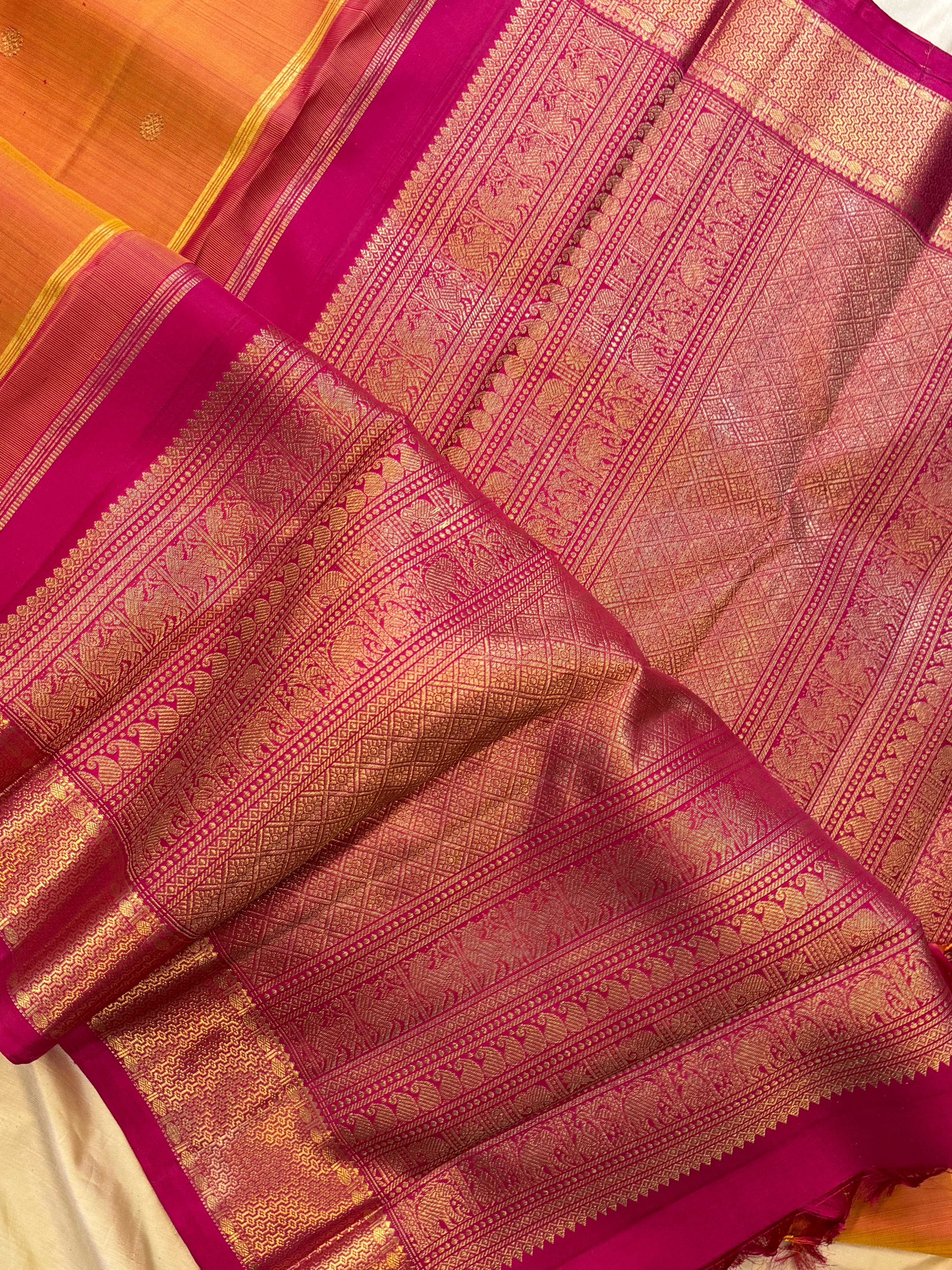 Simha colour mayilkann border pure Kanjipuram silk CL9955
