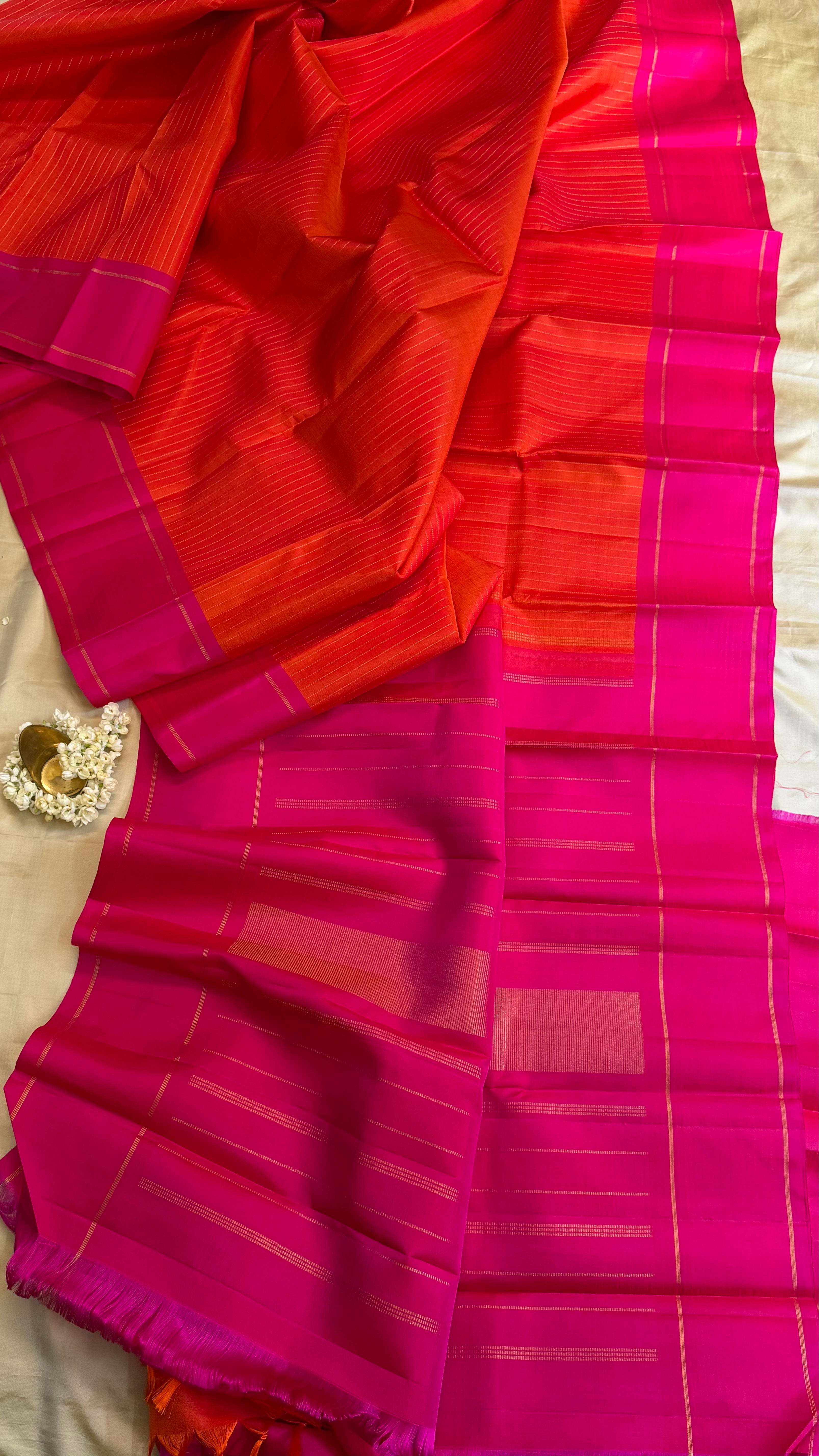 Orange and pink / Kanjipuram silk