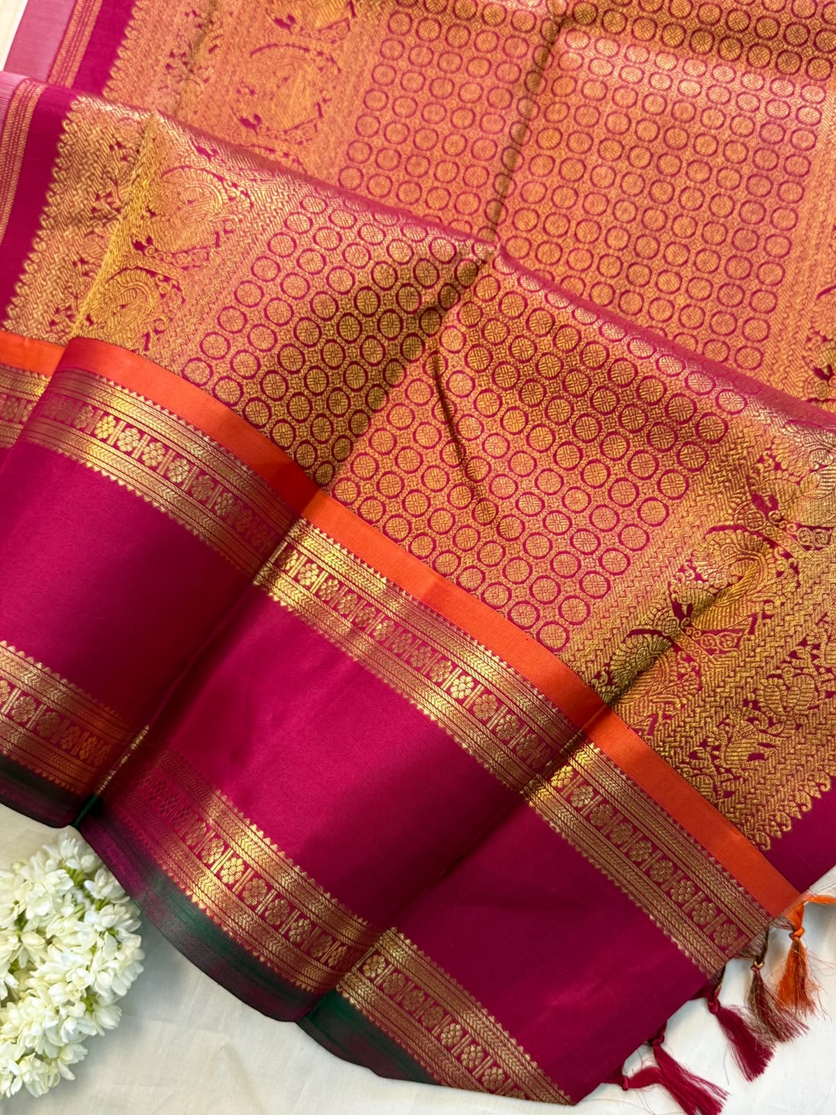 Brocade pure Zari Korvai Laksham Butta / Kanjipuram silk CLSA10710