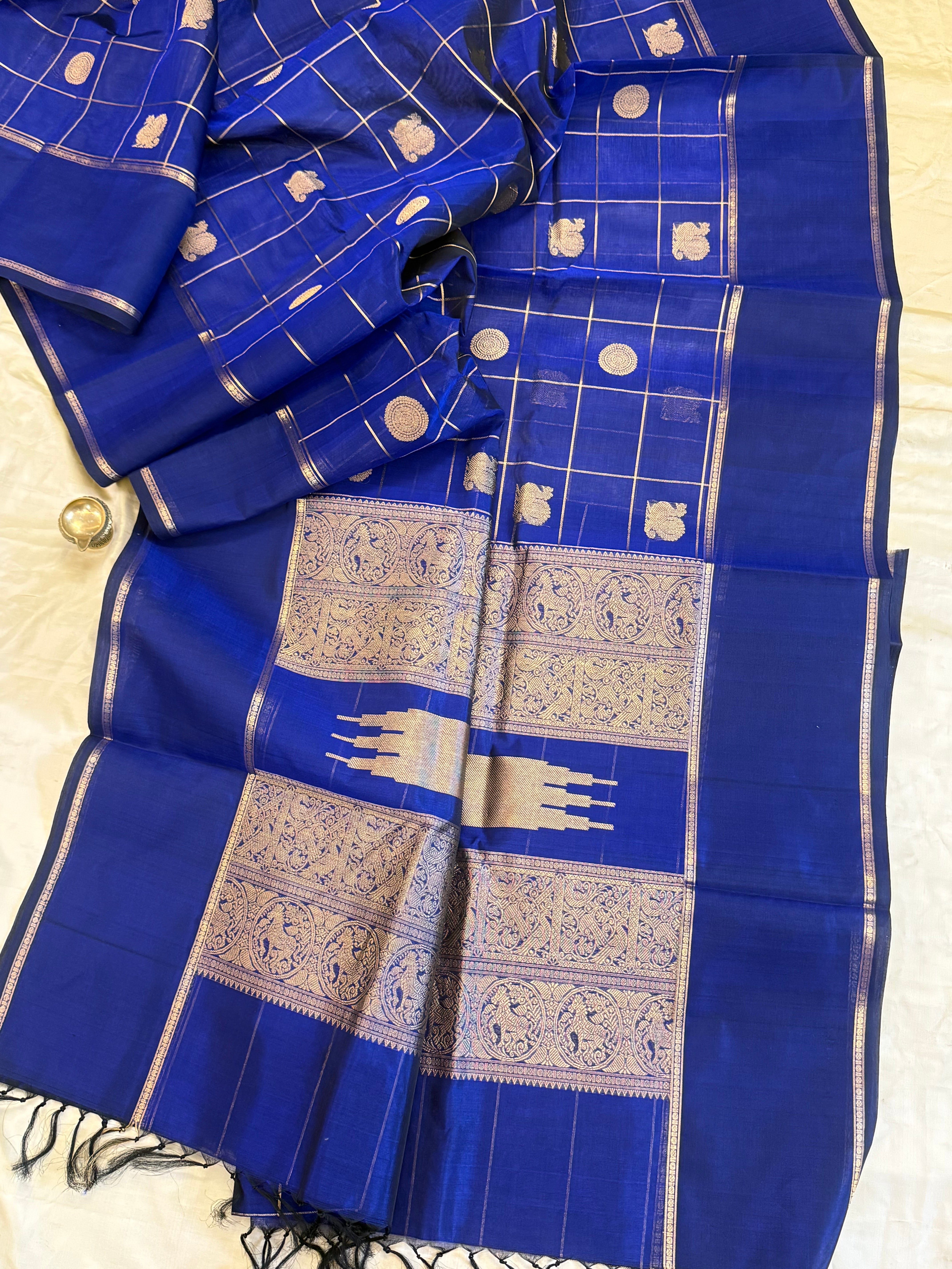 Blue kattam butta / Silk Cotton