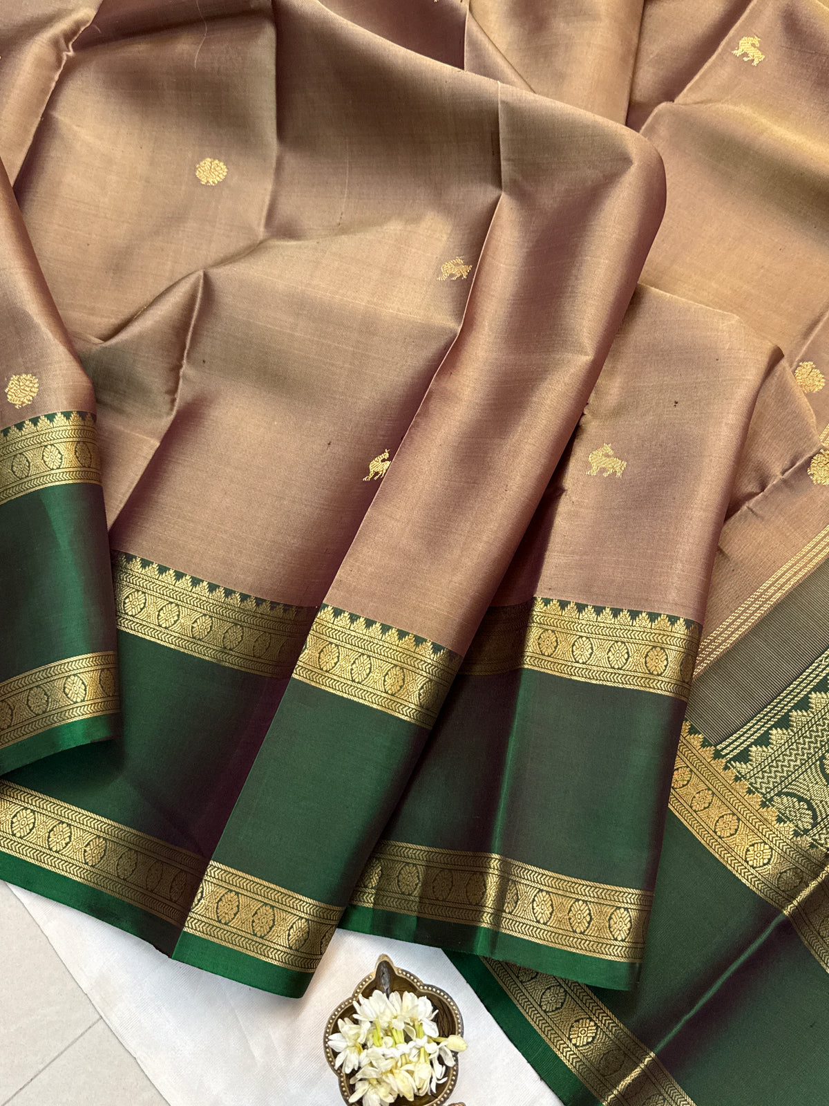 festivel edit _special edition_Light Fawn Brown Rettapet/ silk saree clsa 12401
