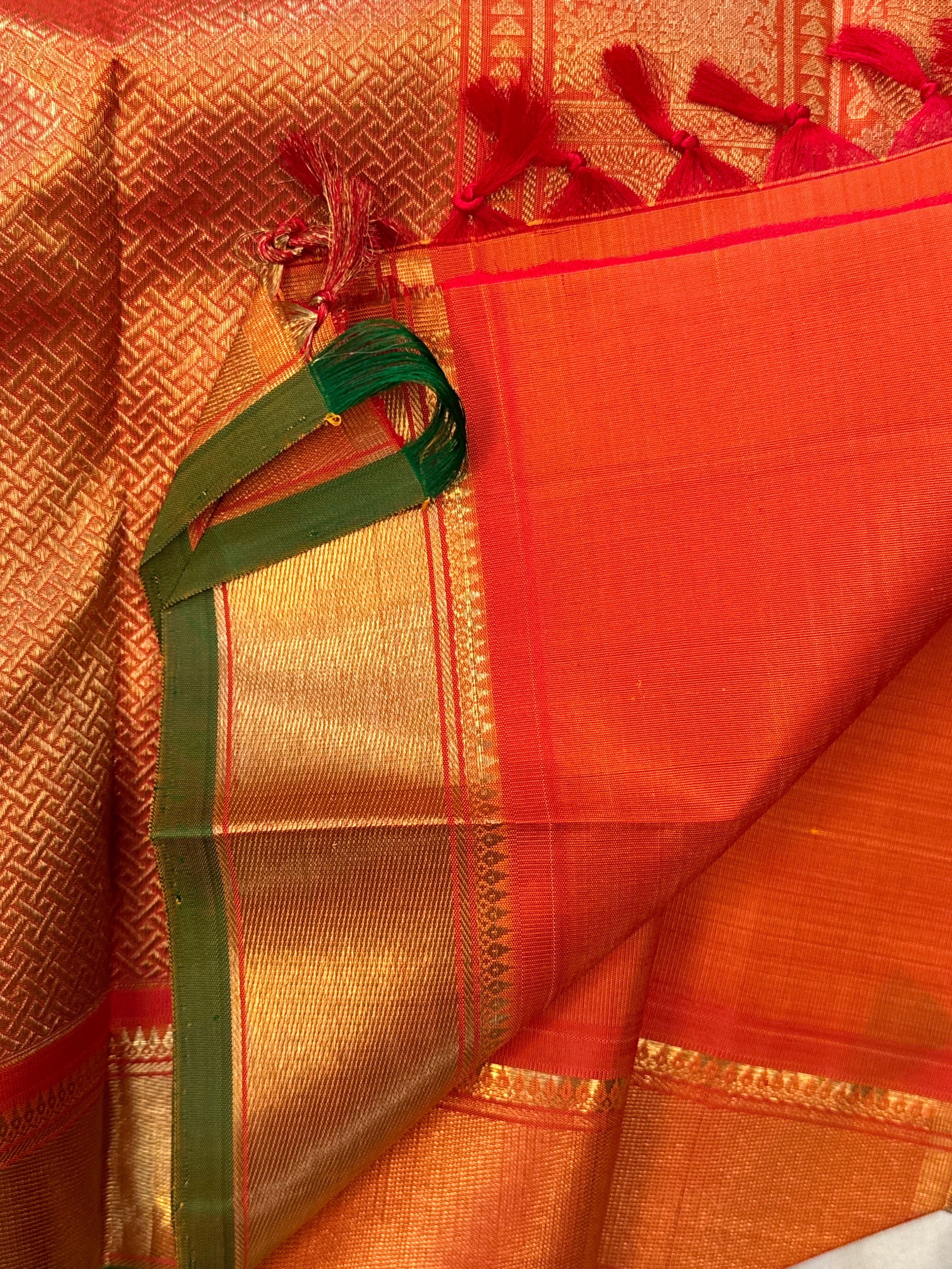 Orange zari oosivanam/ Kanjipuram silk CLSA7777