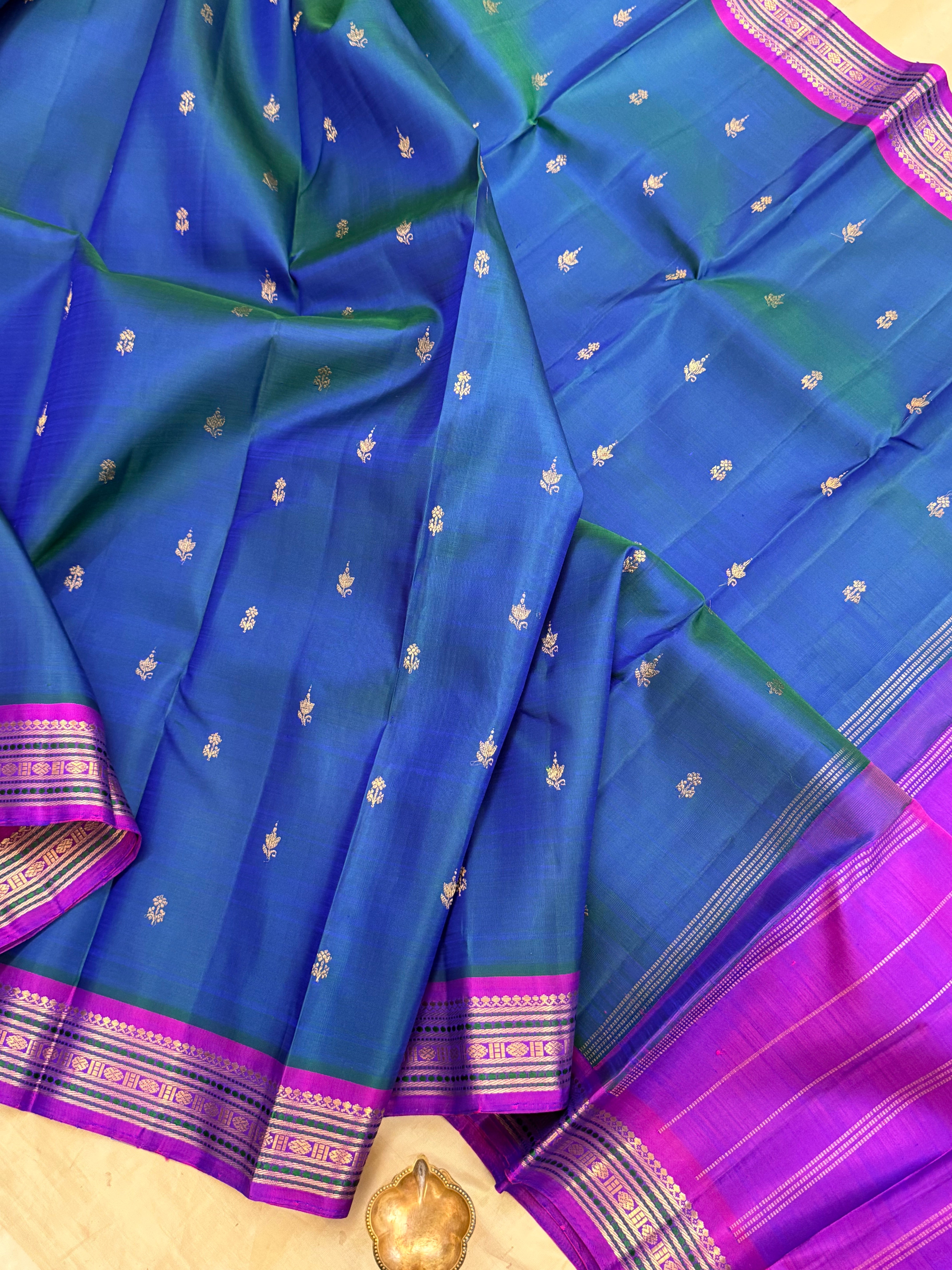 Mayilkazhuthu semi contrast / kanjipuram silk saree CLSA 10944