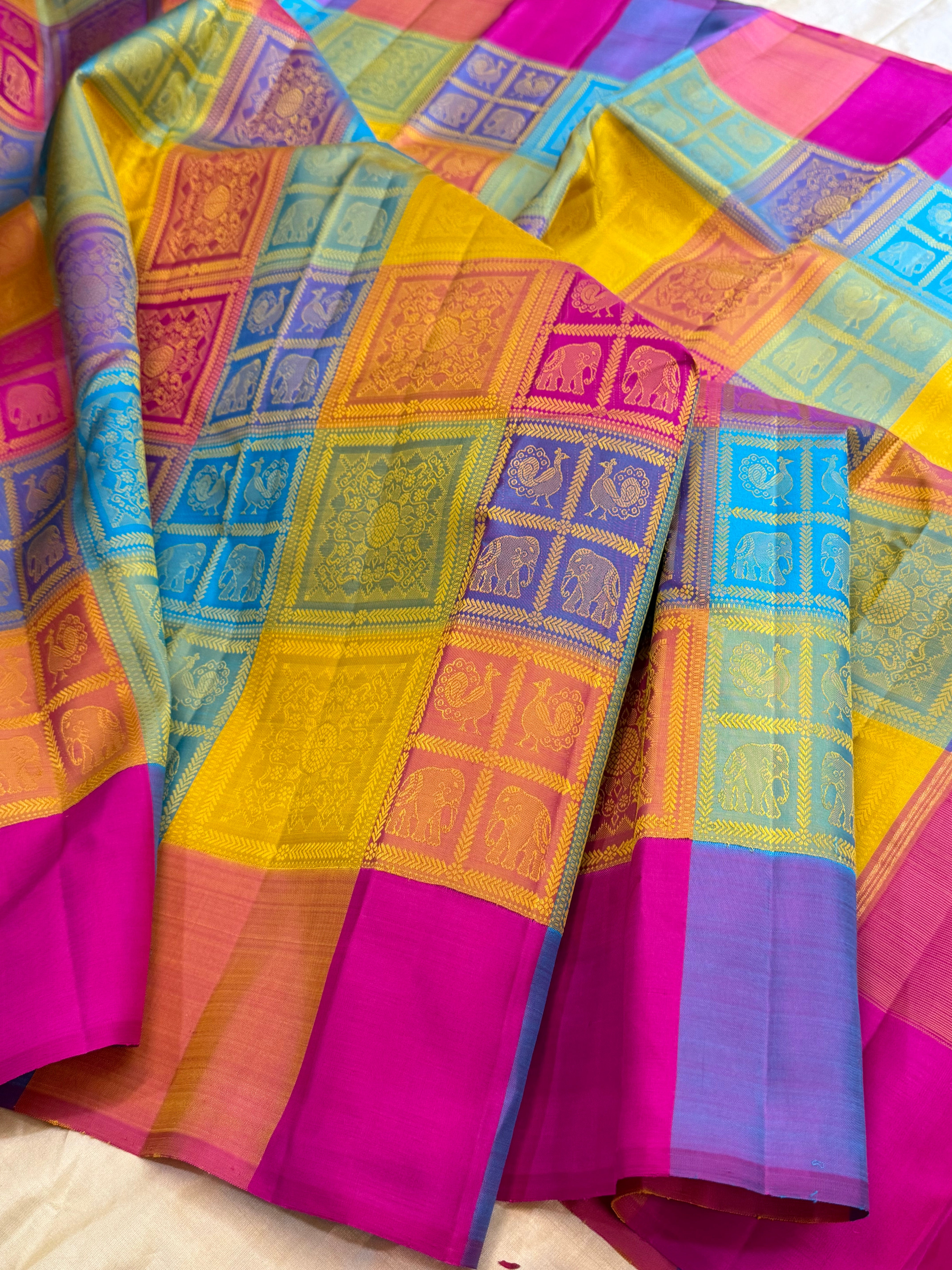 Paalum pazhamum boomkai pattern/ Kanjipuram silk