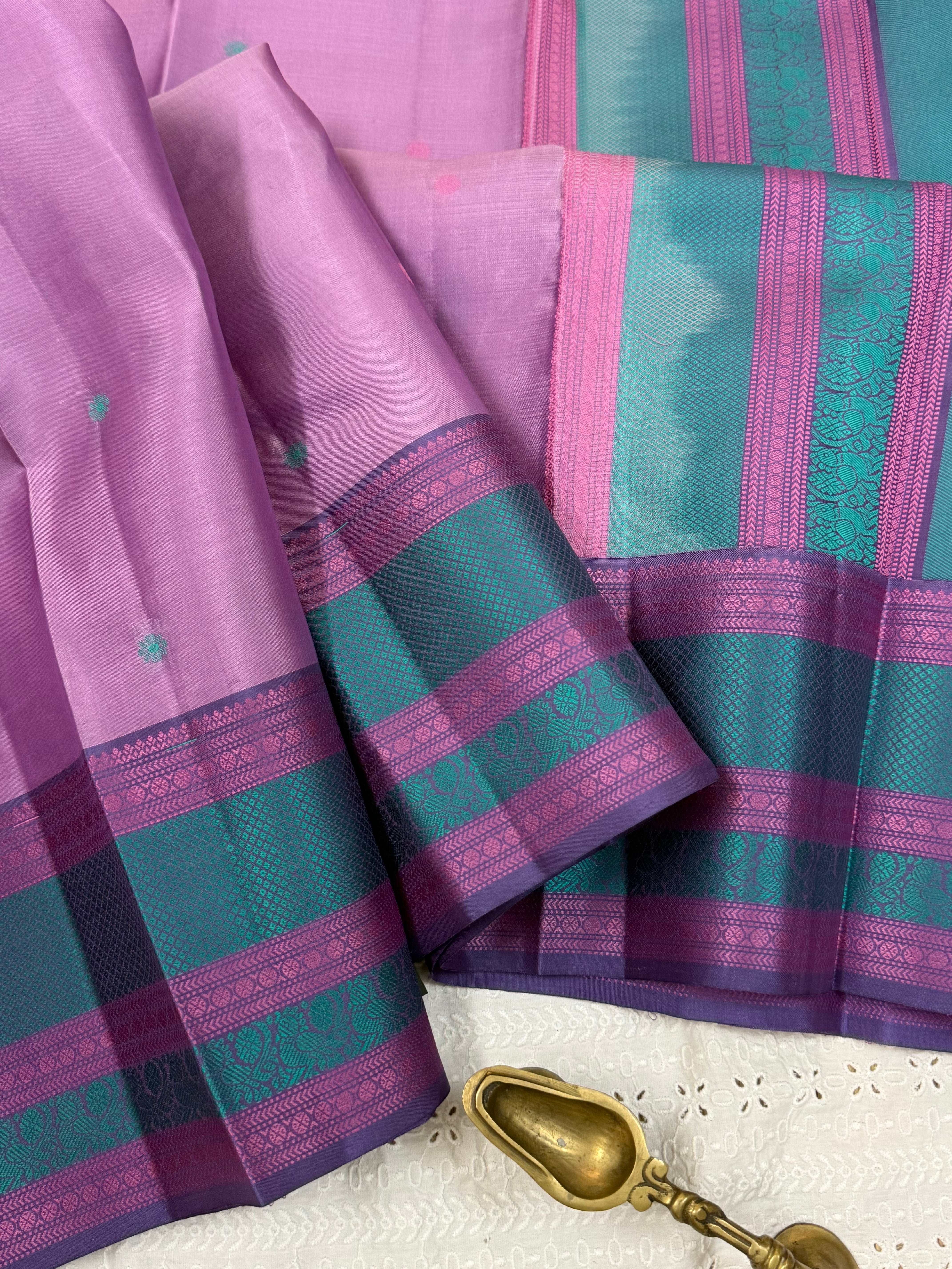 Lavender Thread Work/Varnangal Soft Silk