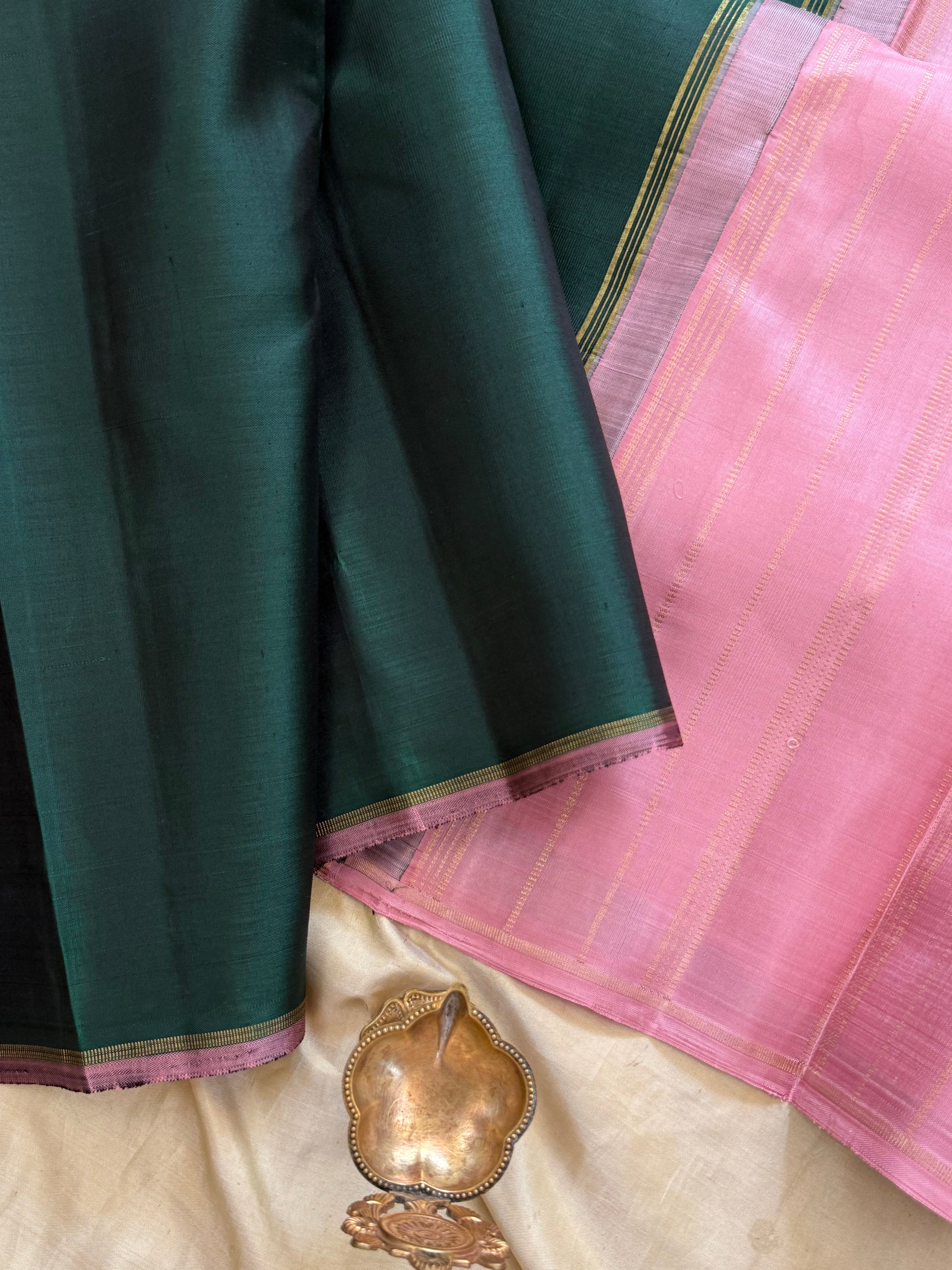 DARK GREEN BODY / KANJIPURAM SILK SAREE CLSA 10698