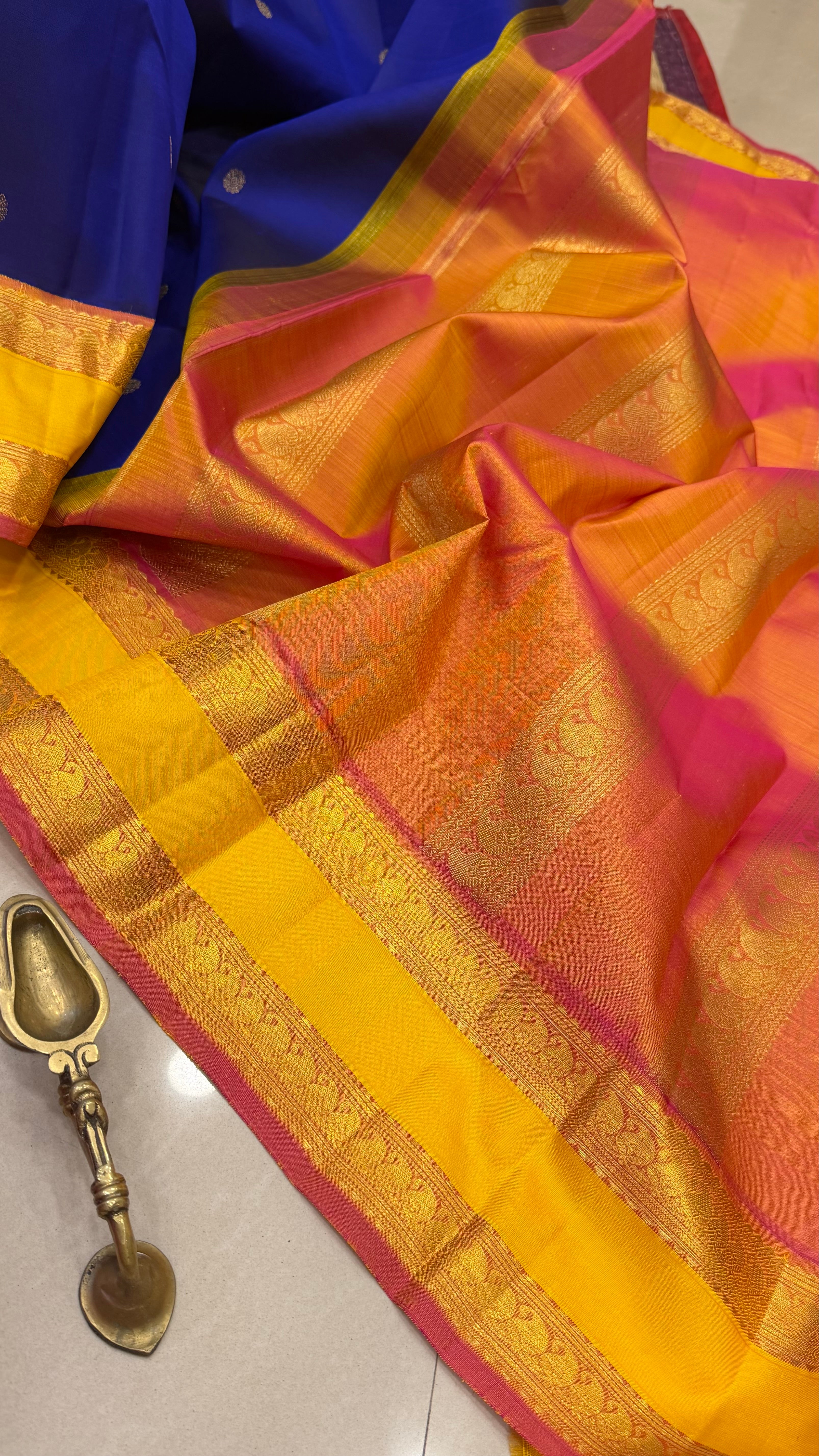 Retta manga pet Korvai recreation / Kanjipuram silk