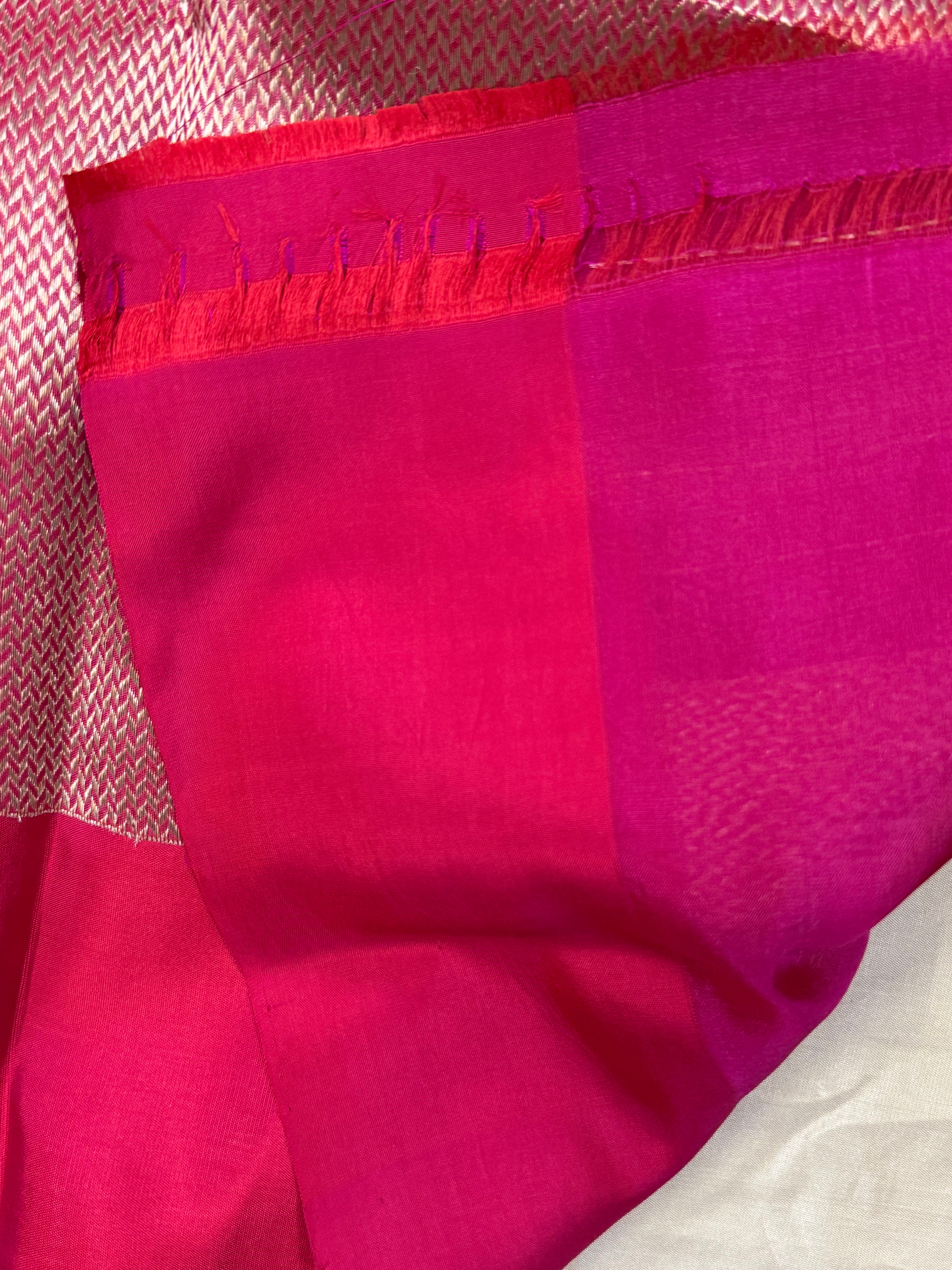 Pink floral / Chanderi Silk
