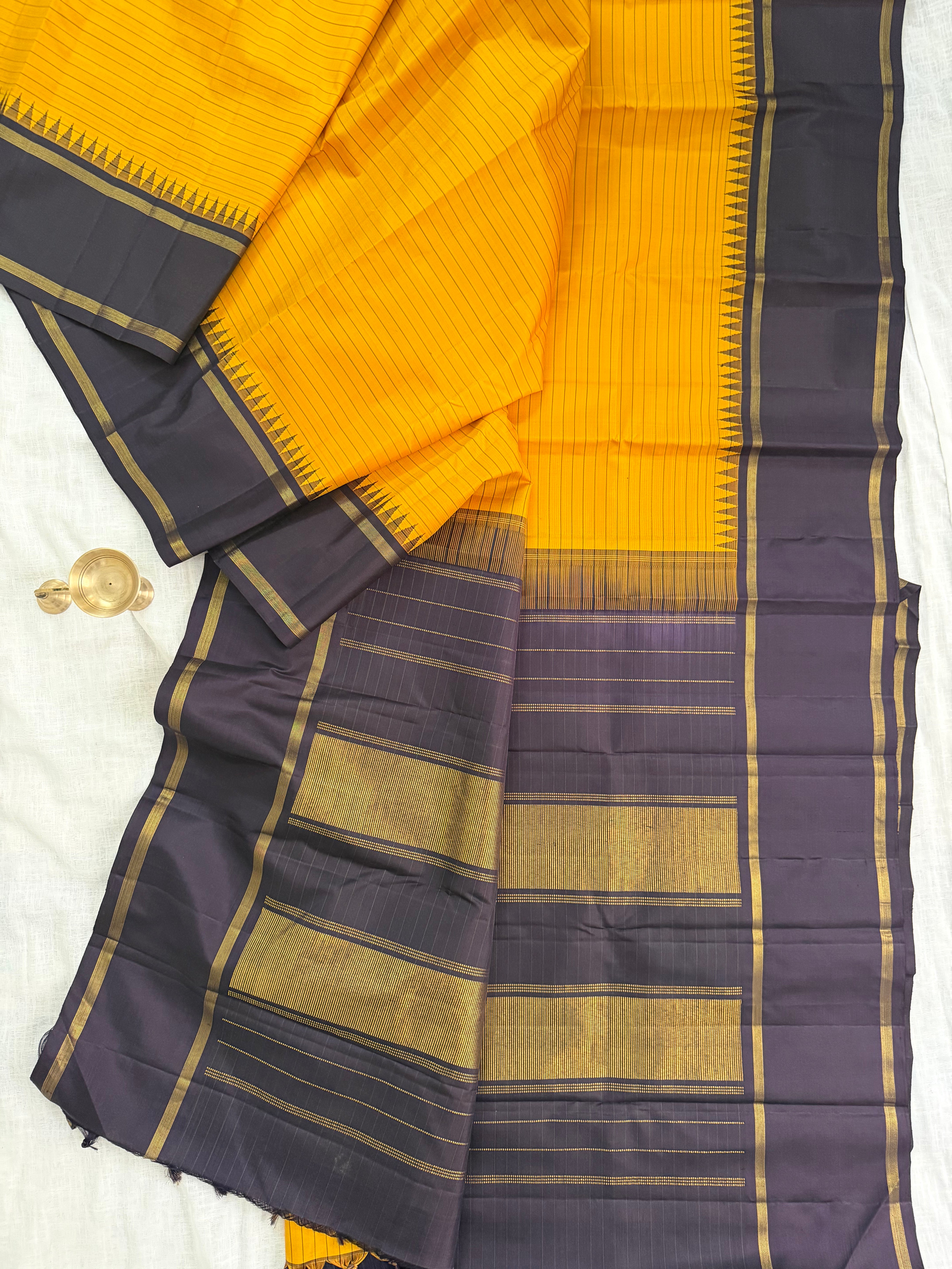 Mustard yellow korvai / Arani silk