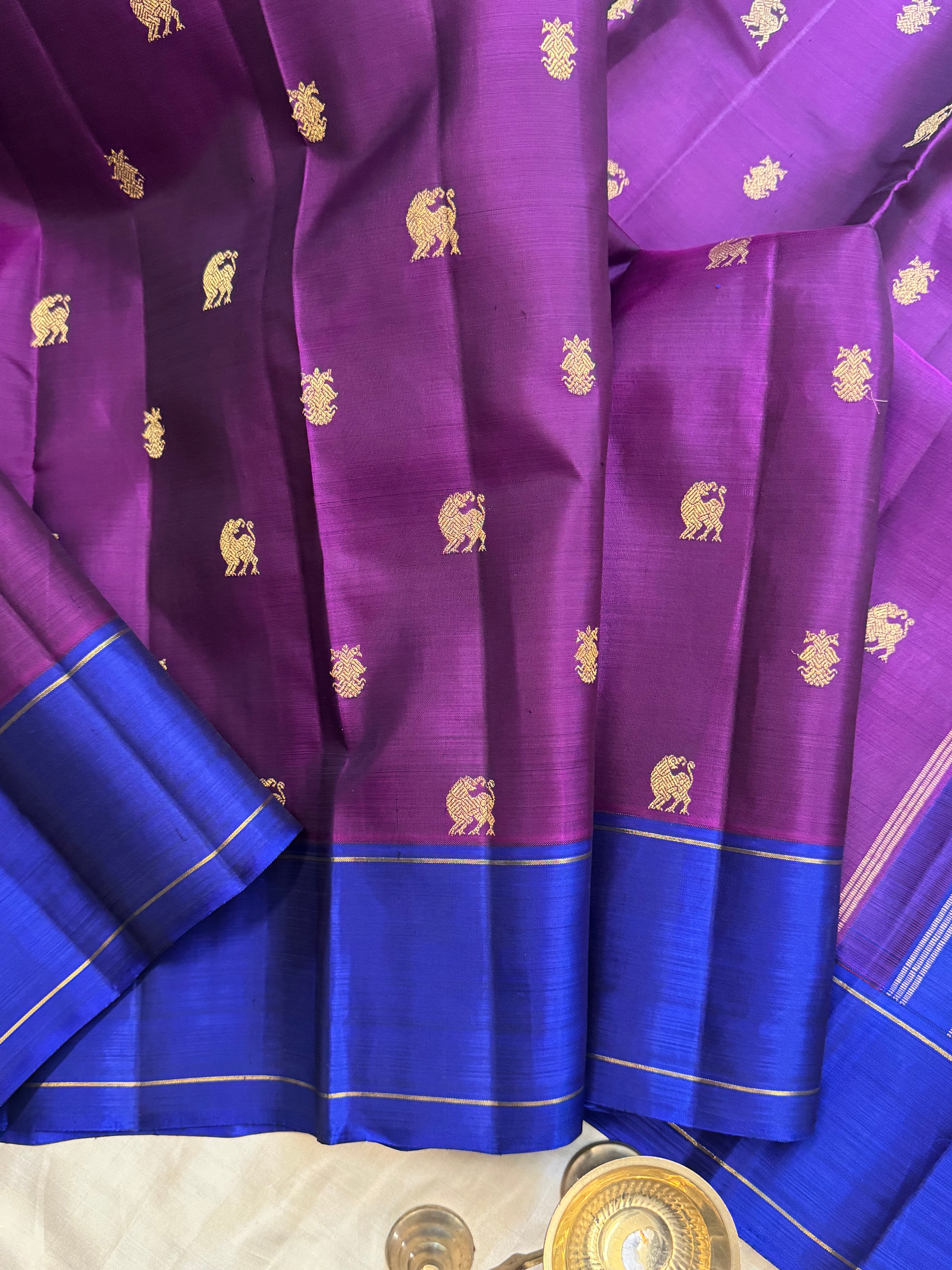 Navalpazha colour / simple kanjipuram silk