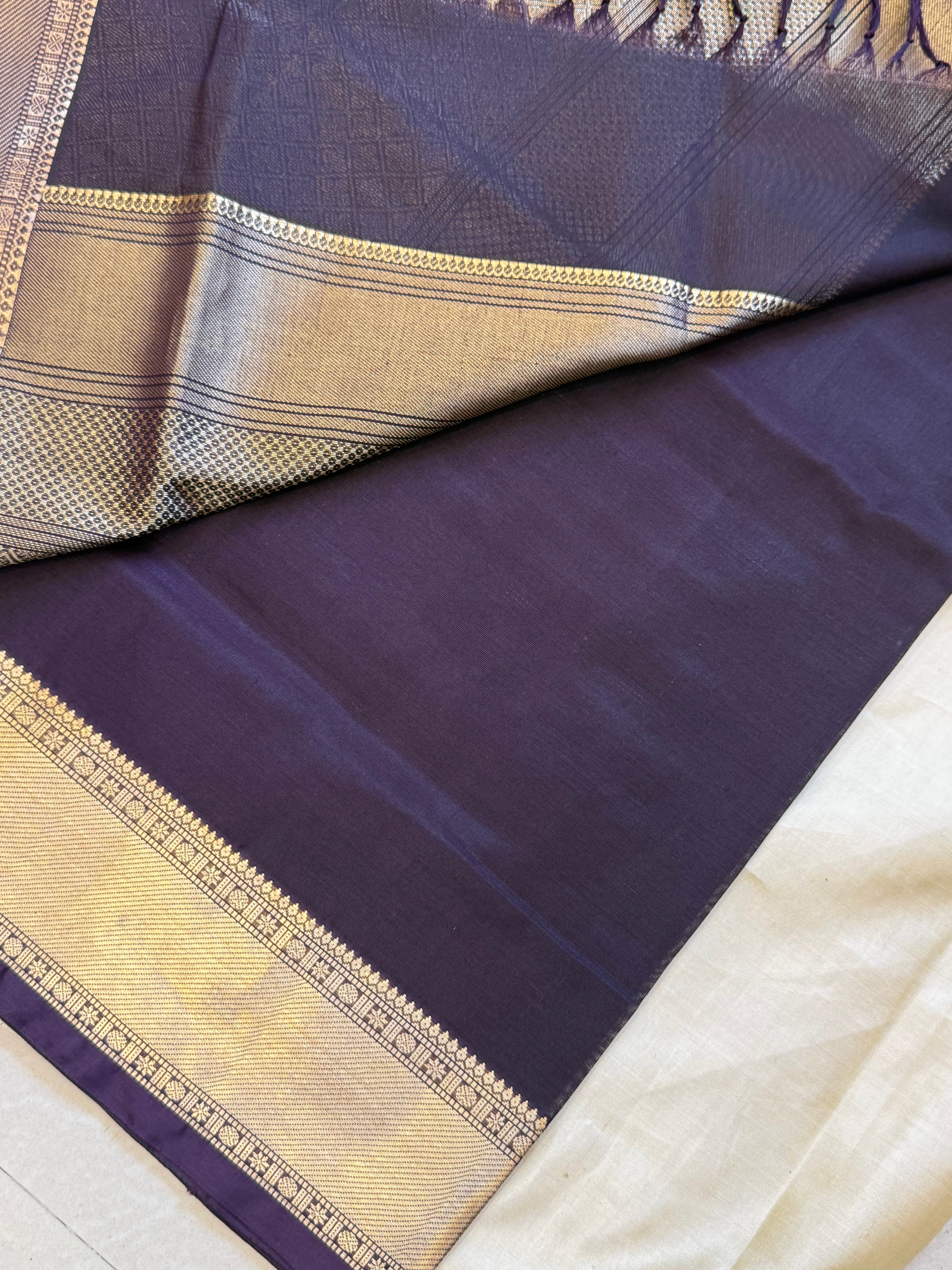 Deep brown kattam / Premium silk cotton