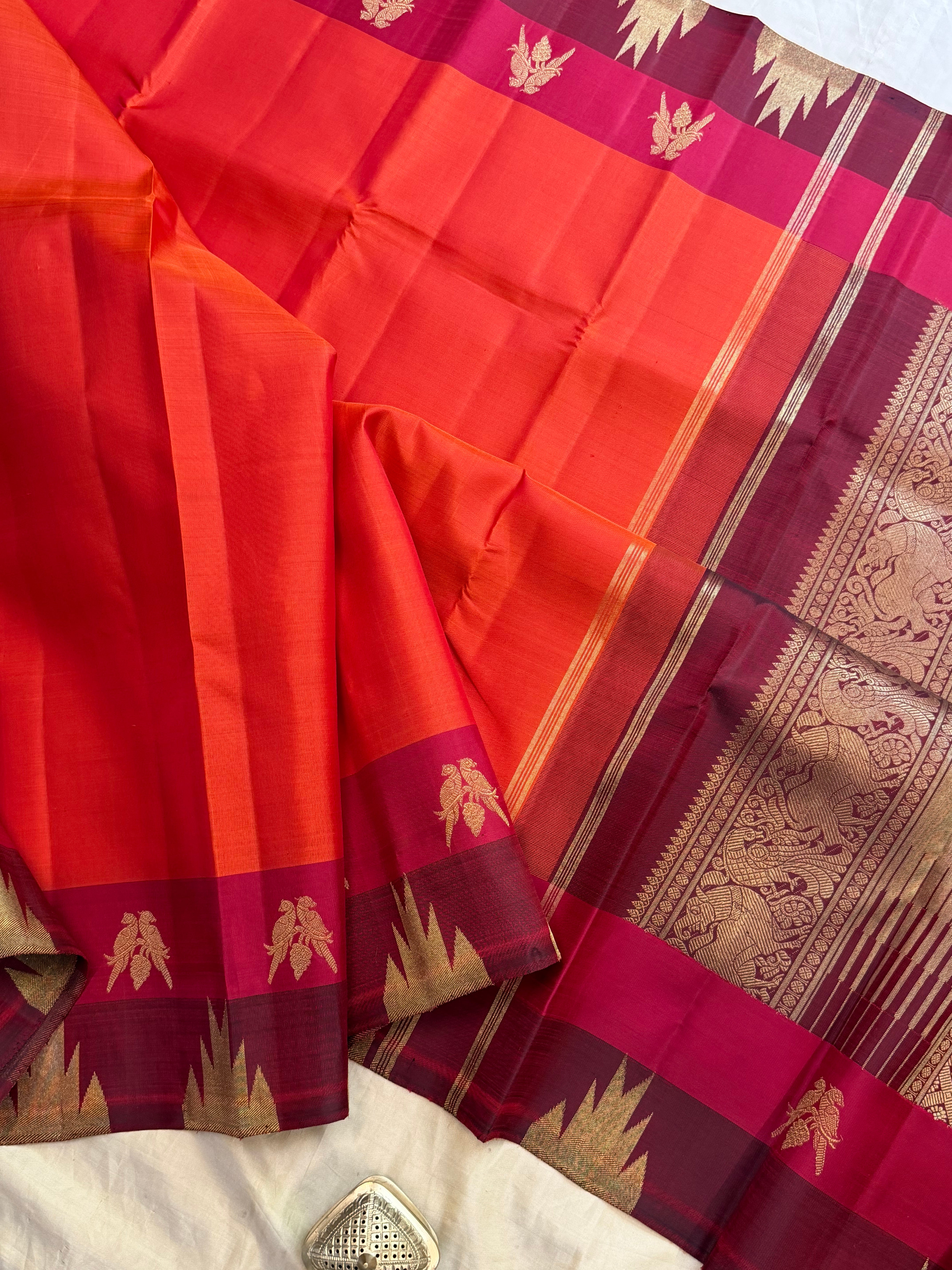 Permam : 8 Kol double border / Kanjipuram silk CL9633