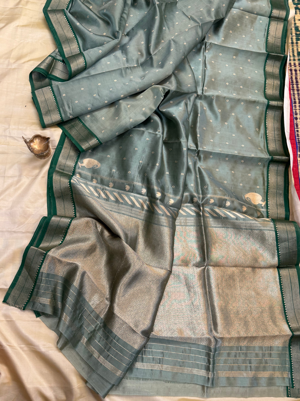 Pista green premium Royal Chanderi
