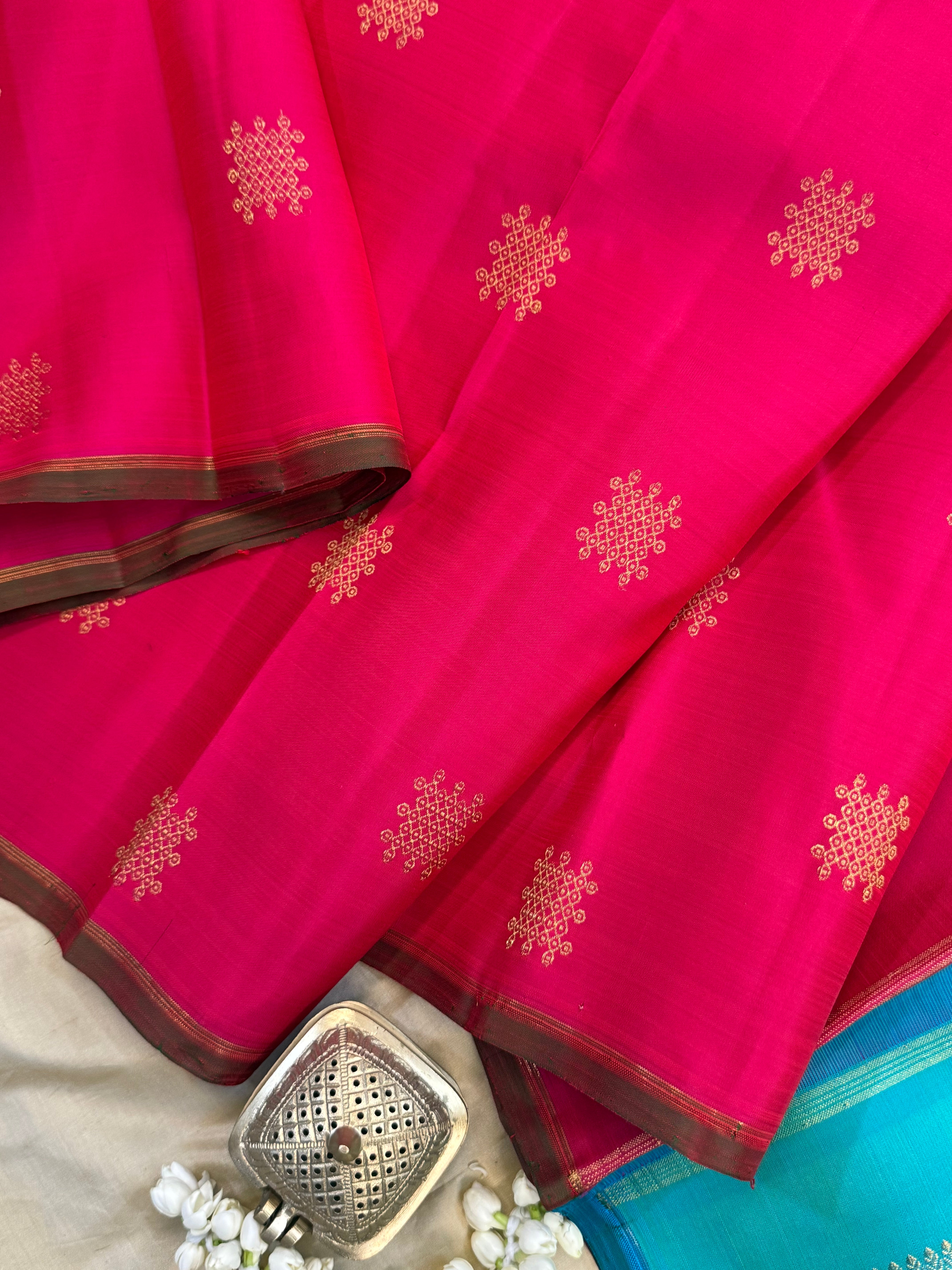 Pink kolam butta / kanjipuram silk CL9966