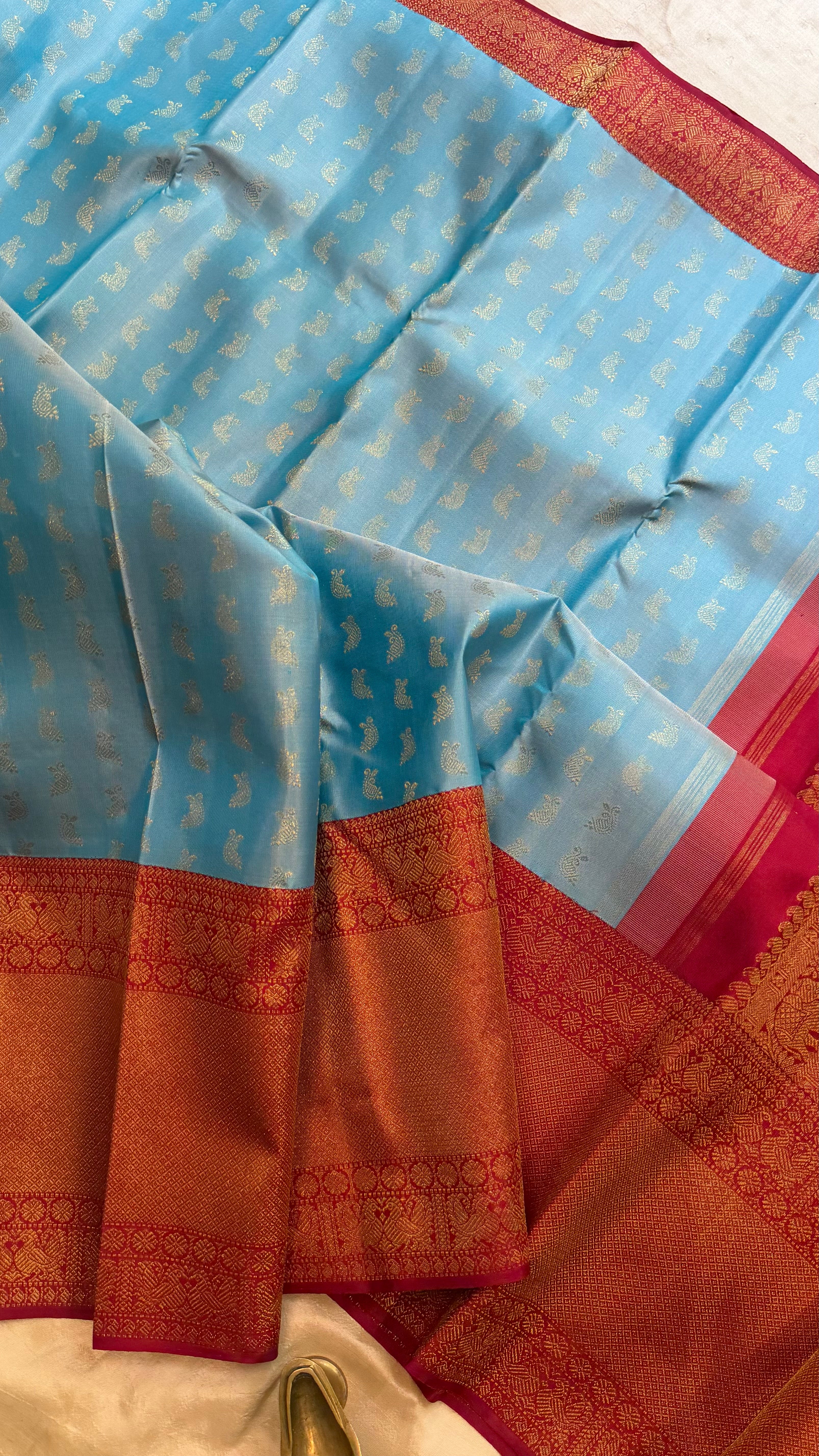 Bridal brocade powder blue / Kanjipuram silk