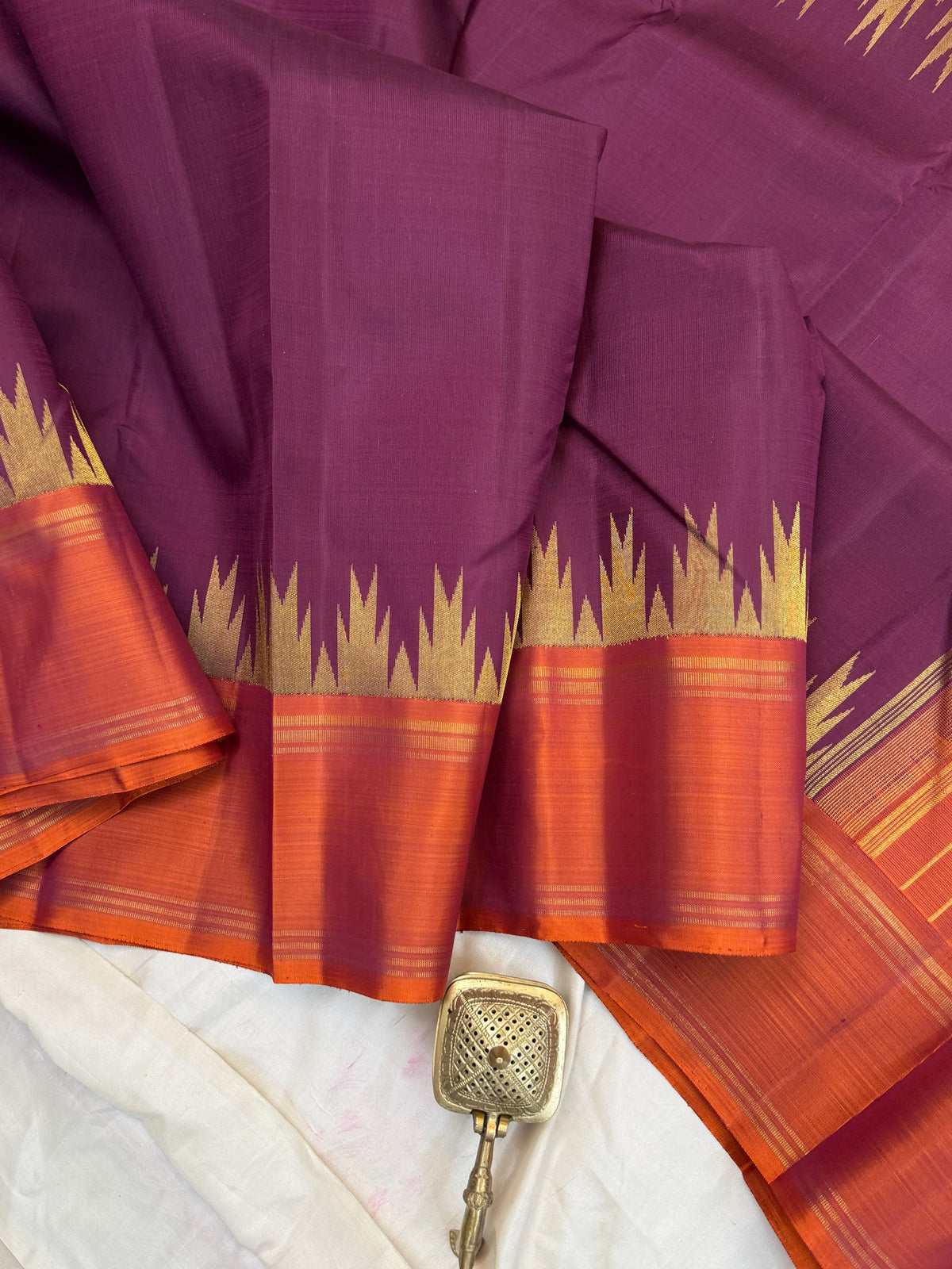 Thalampu rekku /kanjipuram silk saree clsa 12737
