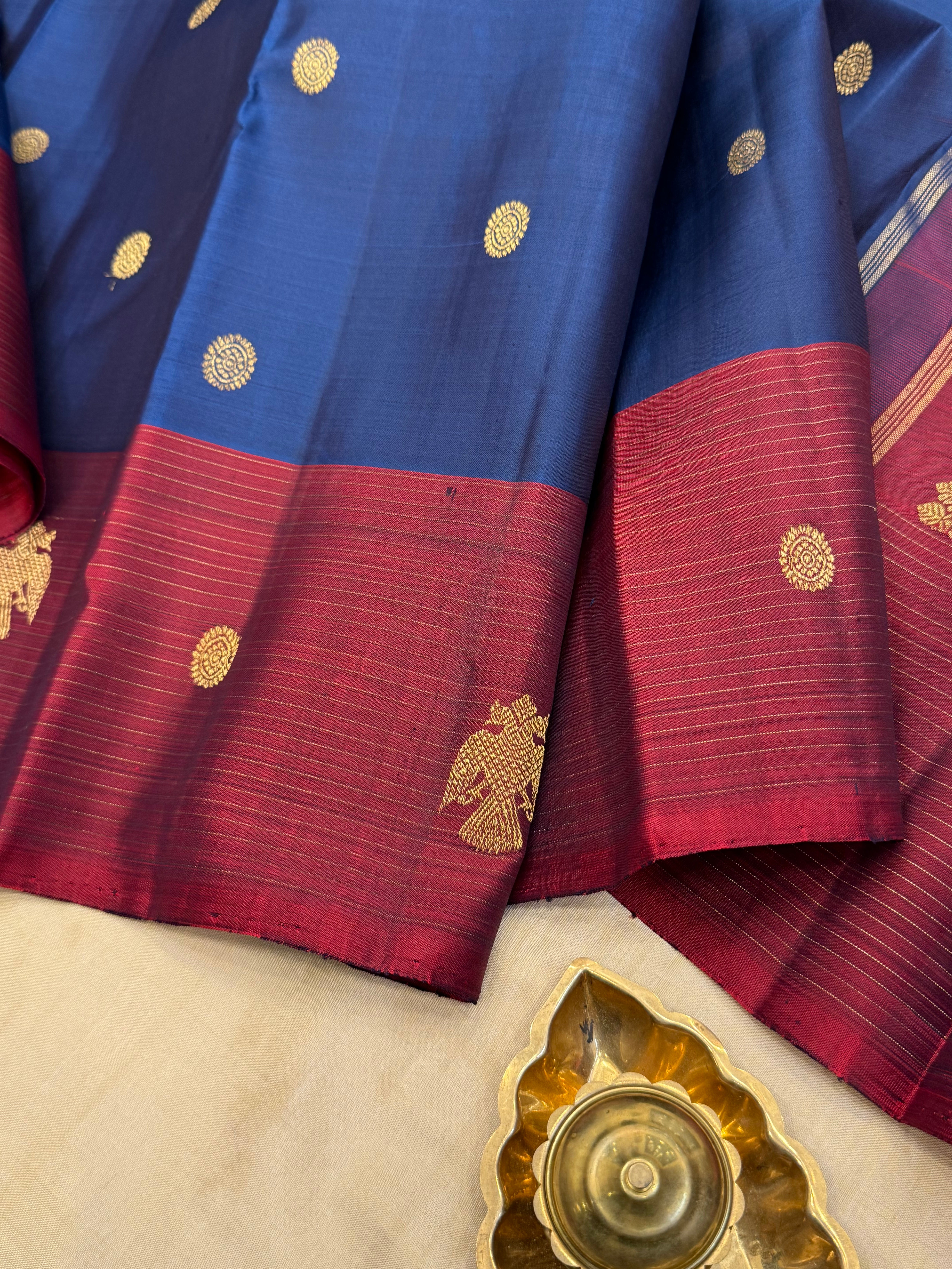 Kalyani: Teal Butta / kanjipuram silk