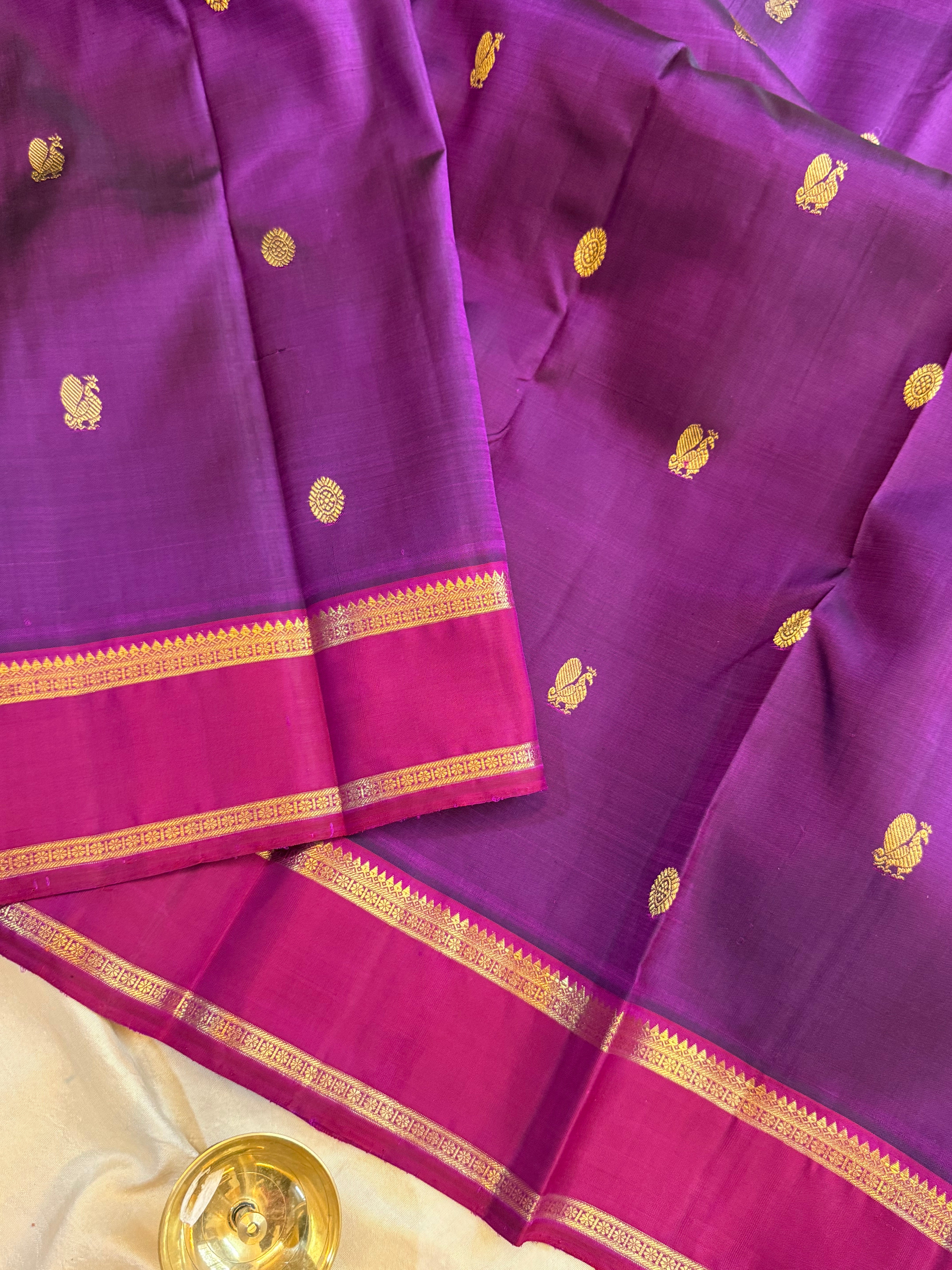 Aubergine colour Ganga Jamuna / kanjipuram silk