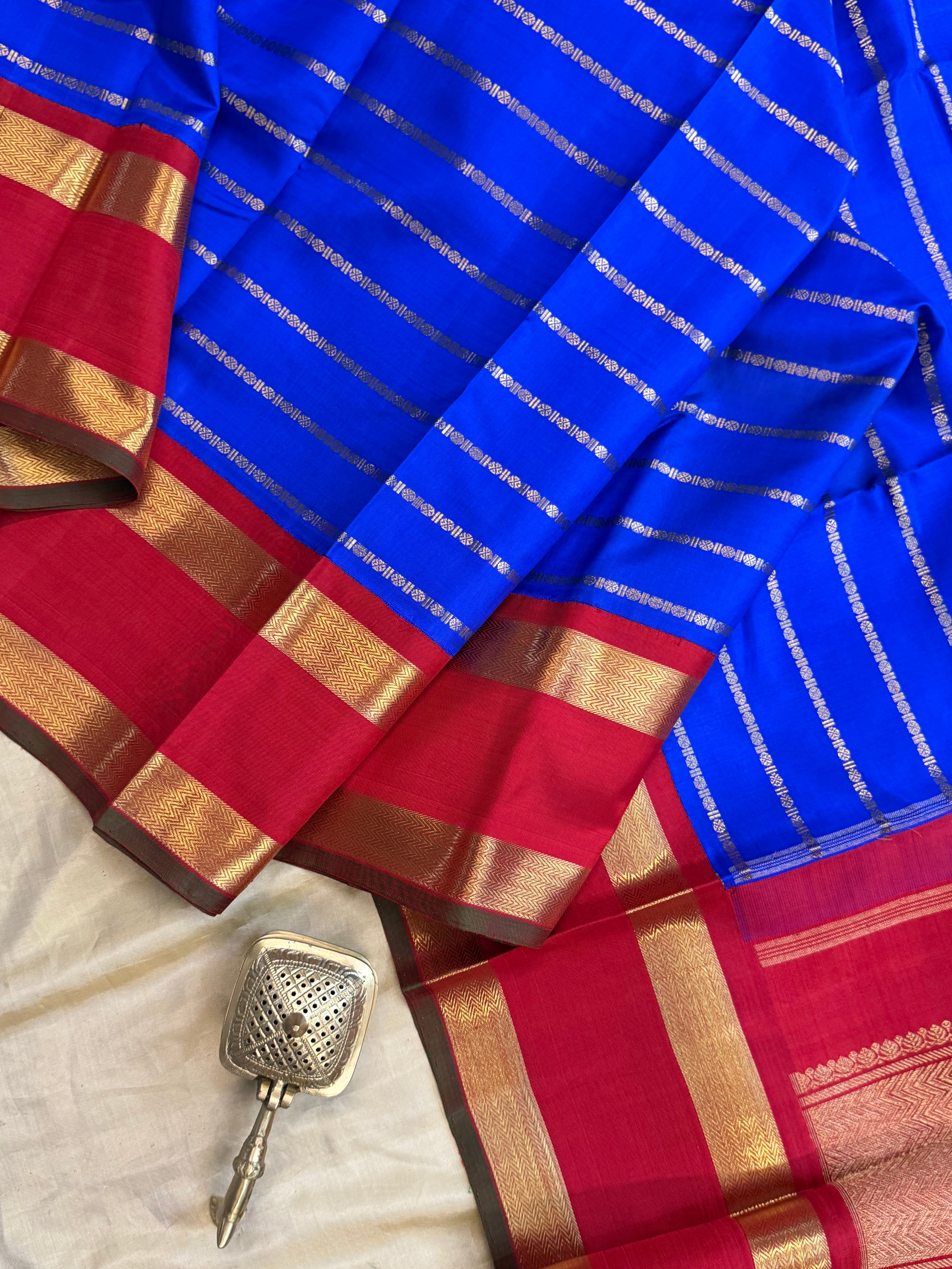 Ms blue Korvai veldhari / Kanjipuram silk